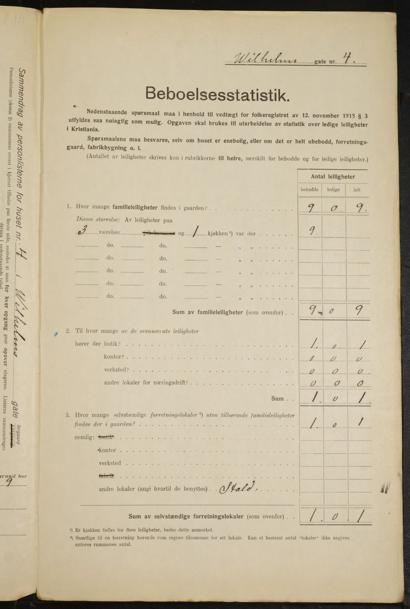 OBA, Kommunal folketelling 1.2.1916 for Kristiania, 1916, s. 131855