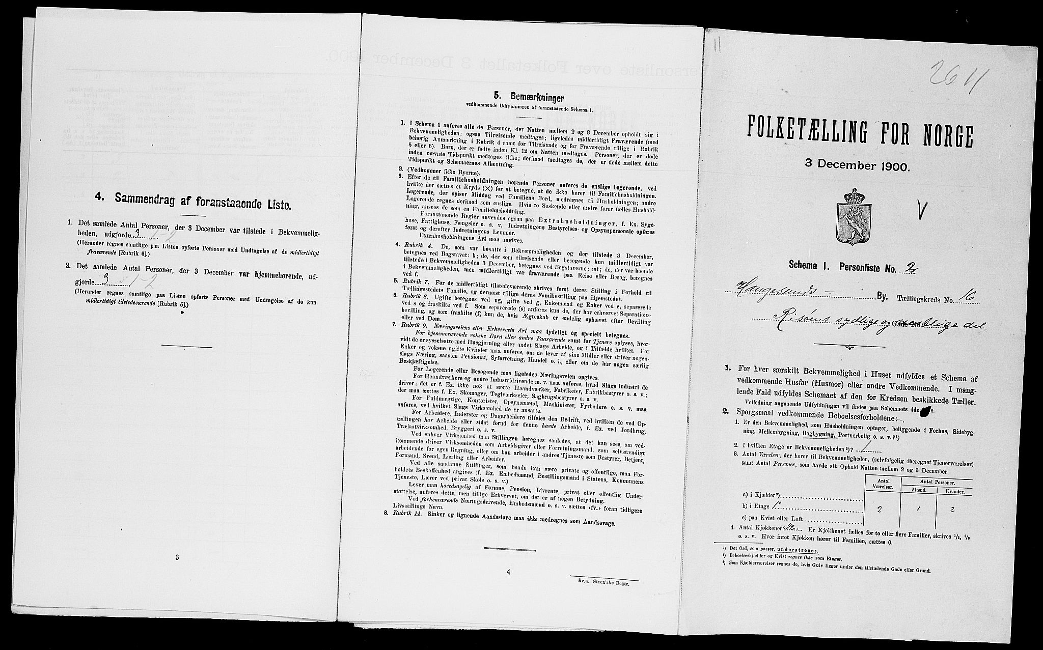 SAST, Folketelling 1900 for 1106 Haugesund kjøpstad, 1900, s. 2734