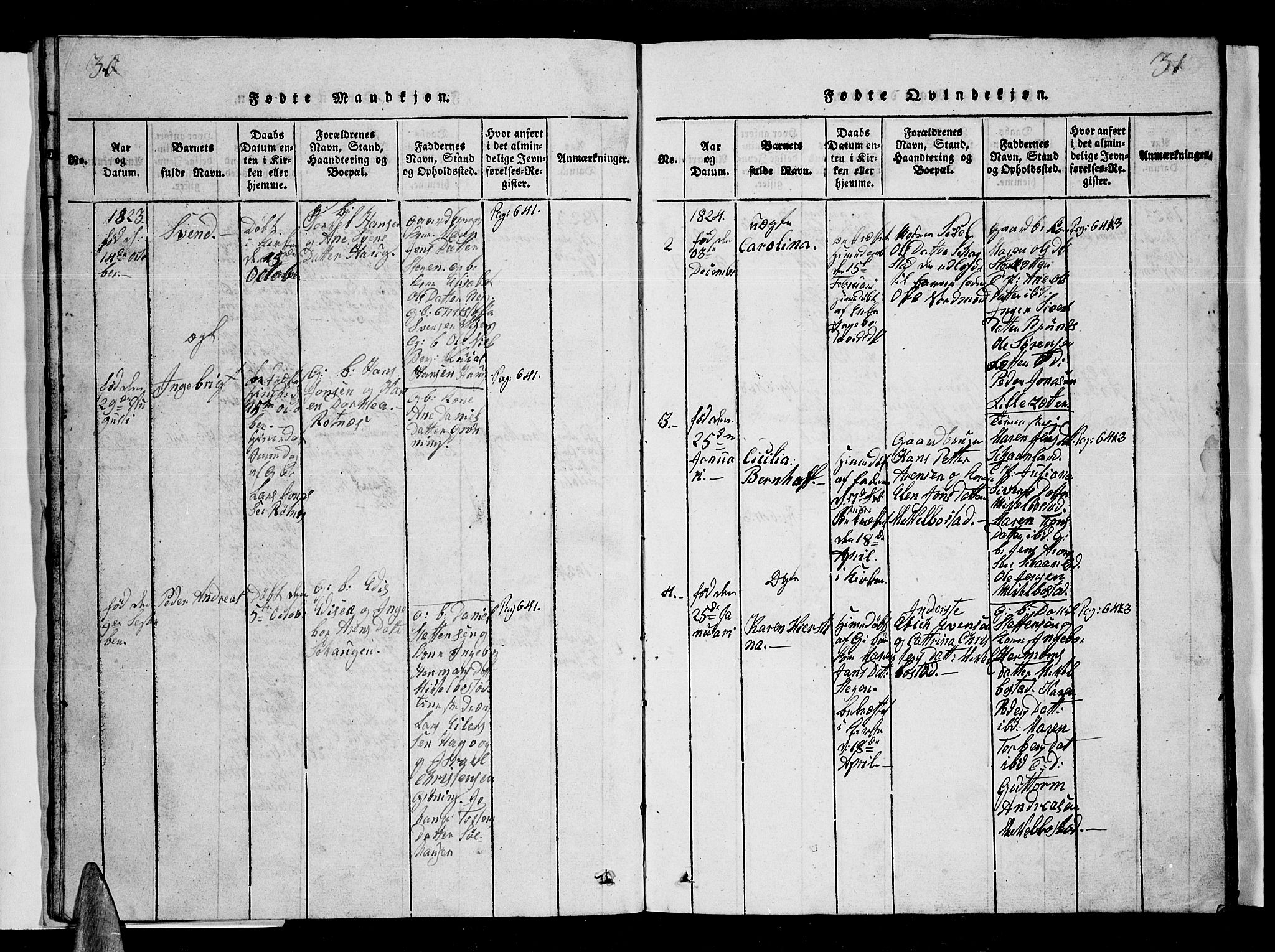 Ministerialprotokoller, klokkerbøker og fødselsregistre - Nordland, AV/SAT-A-1459/855/L0812: Klokkerbok nr. 855C01, 1821-1838, s. 30-31