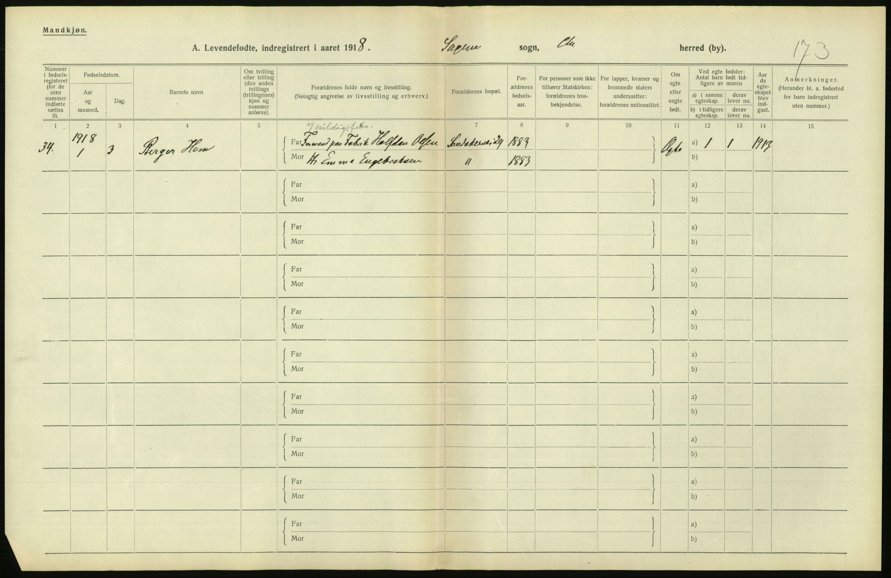 Statistisk sentralbyrå, Sosiodemografiske emner, Befolkning, AV/RA-S-2228/D/Df/Dfb/Dfbh/L0008: Kristiania: Levendefødte menn og kvinner., 1918, s. 810