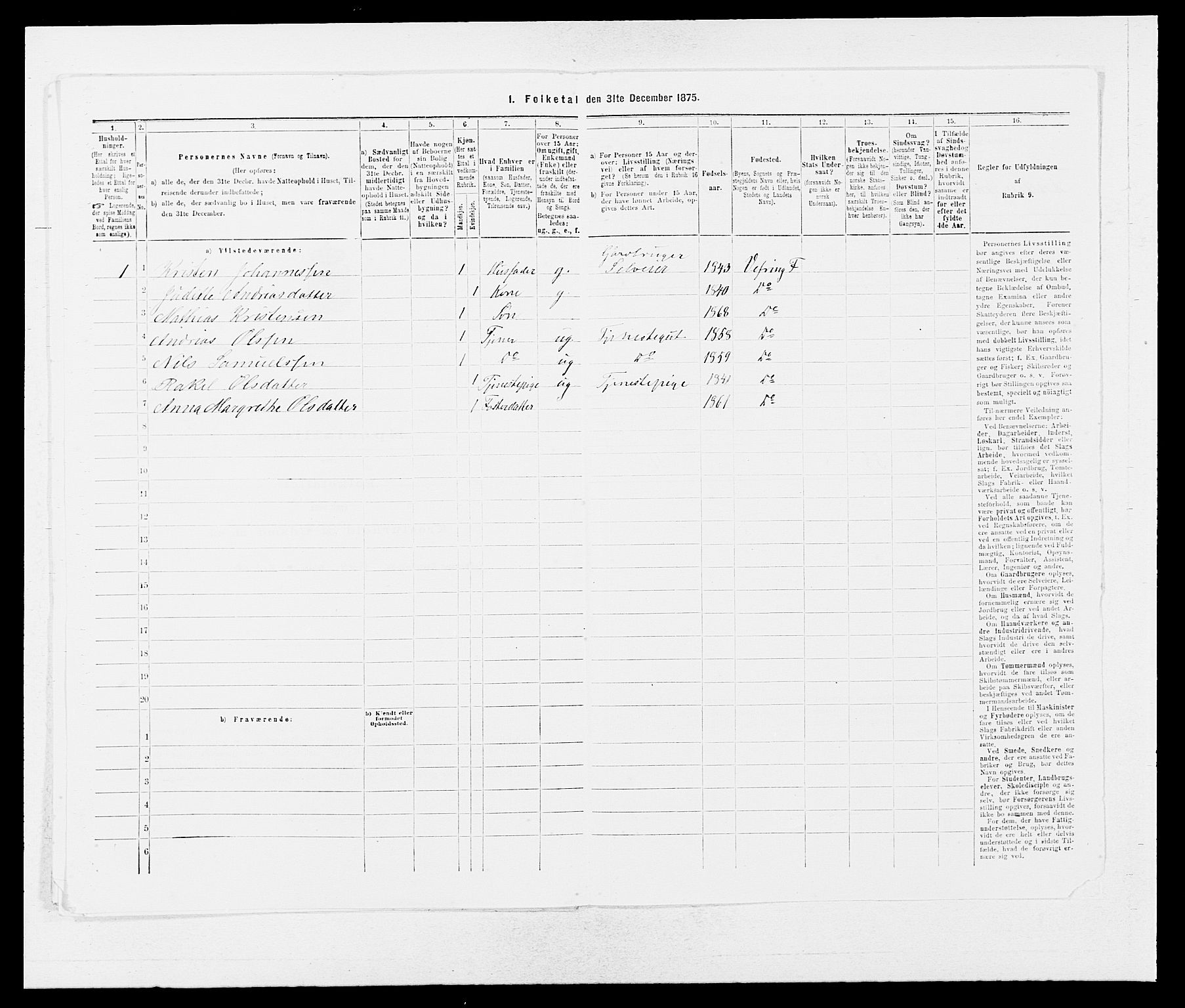 SAB, Folketelling 1875 for 1432P Førde prestegjeld, 1875, s. 1898