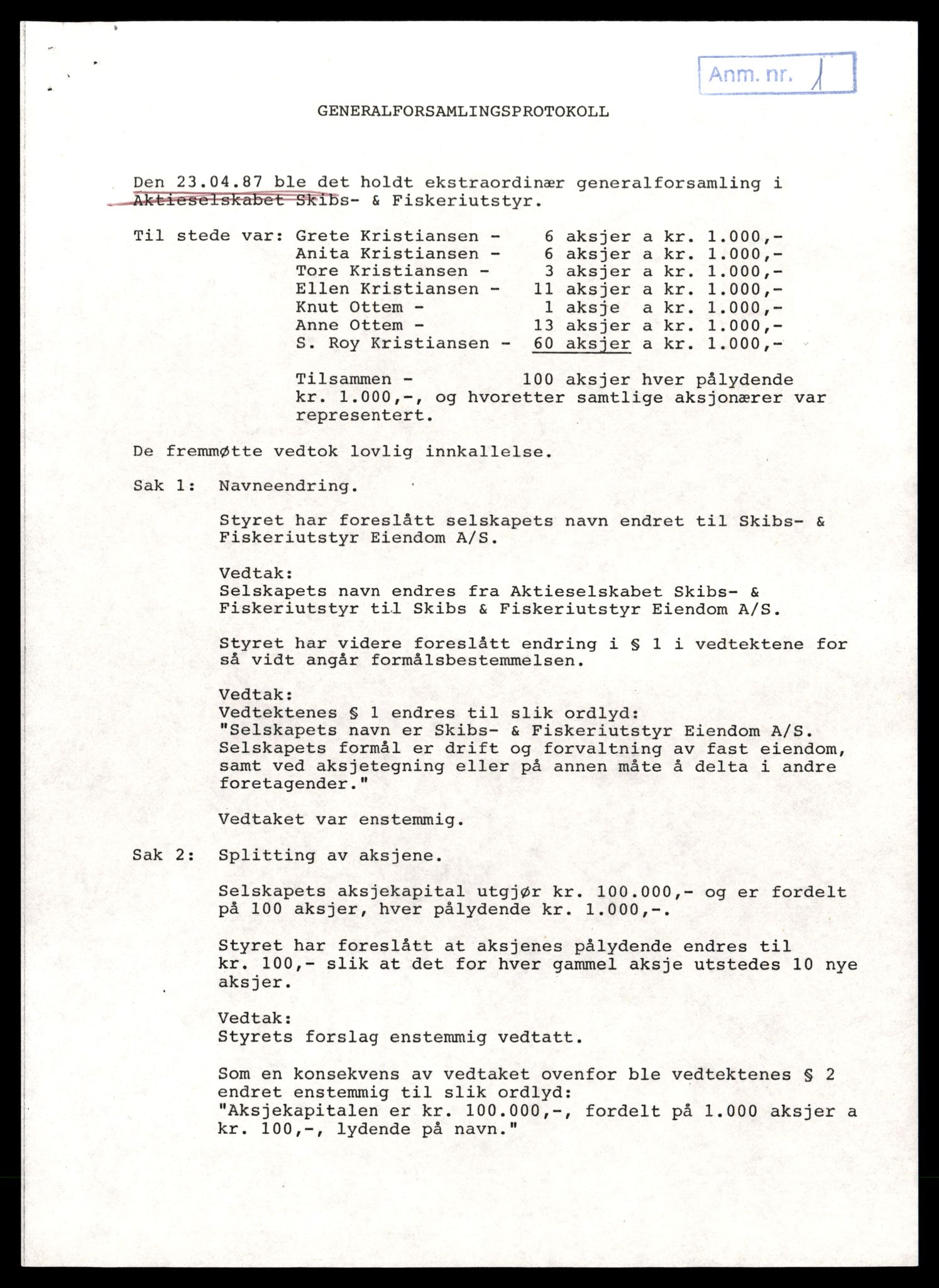 Trondheim byfogd, AV/SAT-A-0003/2/J/Jd/Jdd/L0049: Aksjeselskap, Ski-Smi, 1944-1990, s. 7