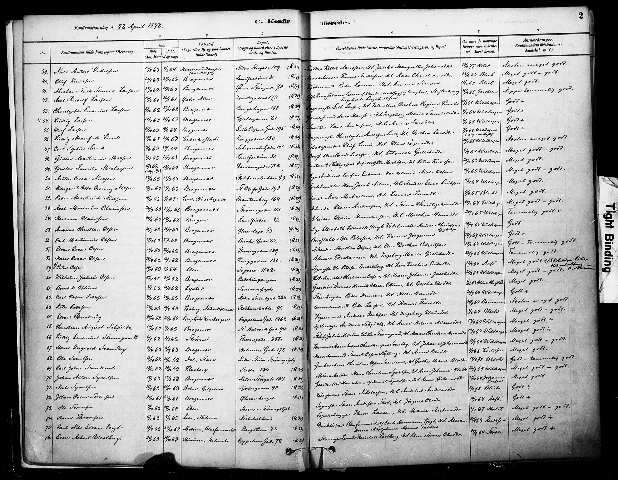 Bragernes kirkebøker, SAKO/A-6/F/Fc/L0005: Ministerialbok nr. III 5, 1878-1890, s. 2