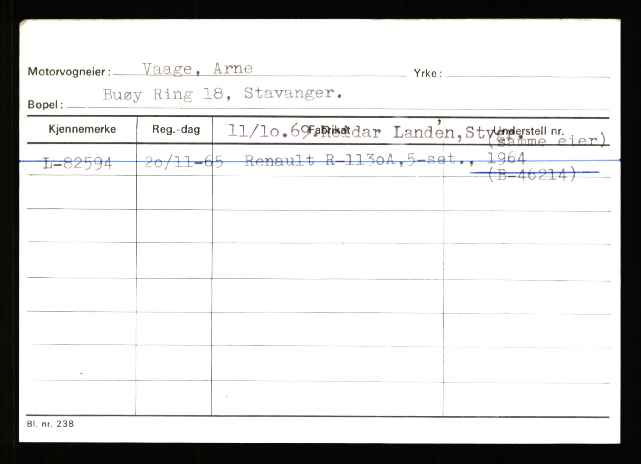 Stavanger trafikkstasjon, AV/SAST-A-101942/0/H/L0043: Viste - Øksendal, 1930-1971, s. 1103