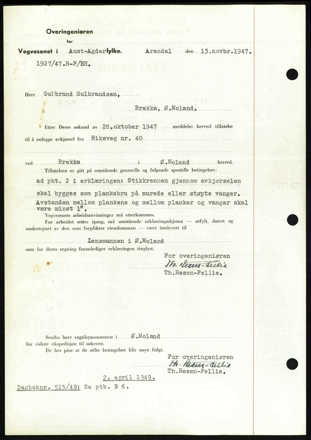 Nedenes sorenskriveri, SAK/1221-0006/G/Gb/Gba/L0060: Pantebok nr. A12, 1948-1949, Dagboknr: 514/1949