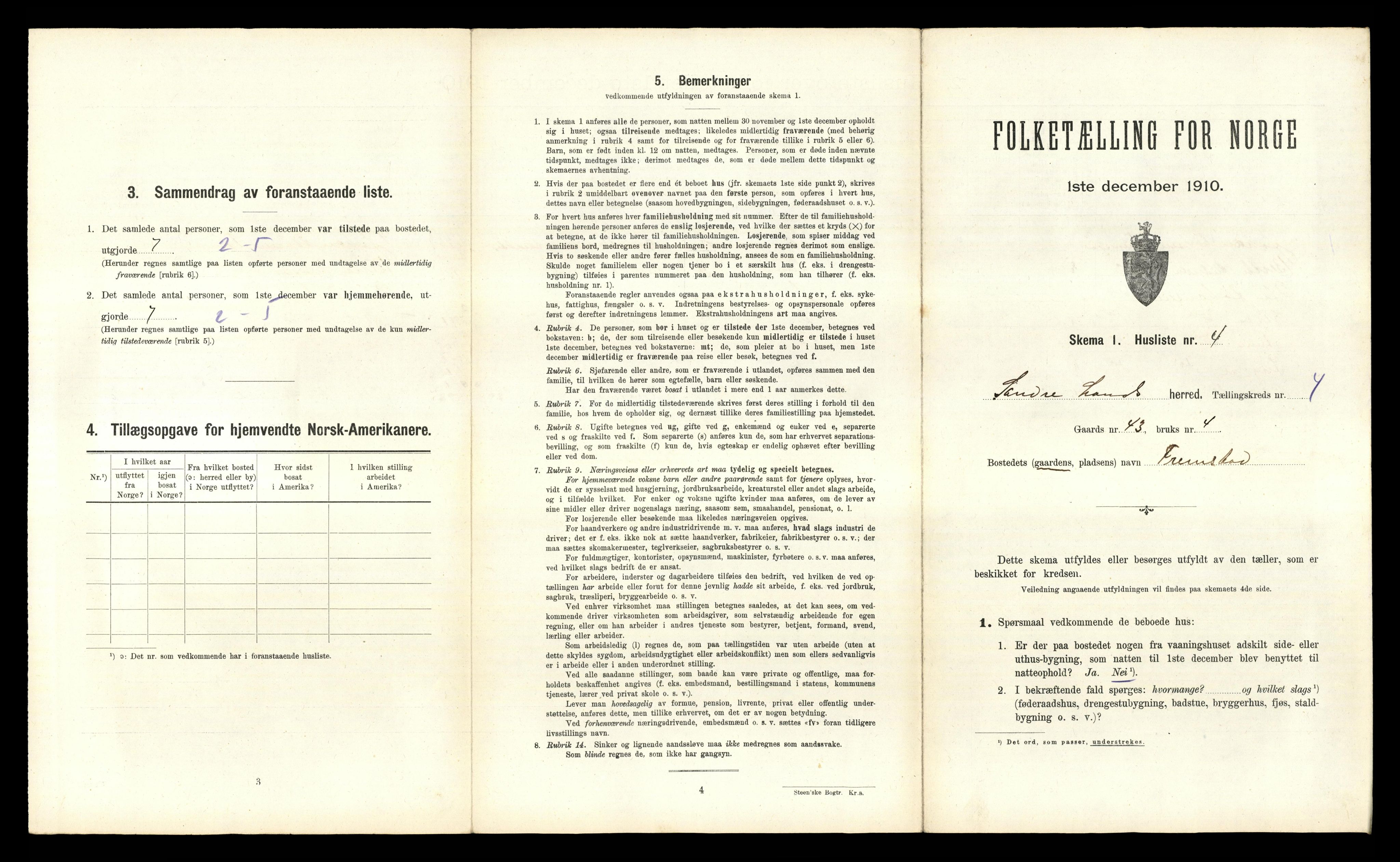 RA, Folketelling 1910 for 0536 Søndre Land herred, 1910, s. 866