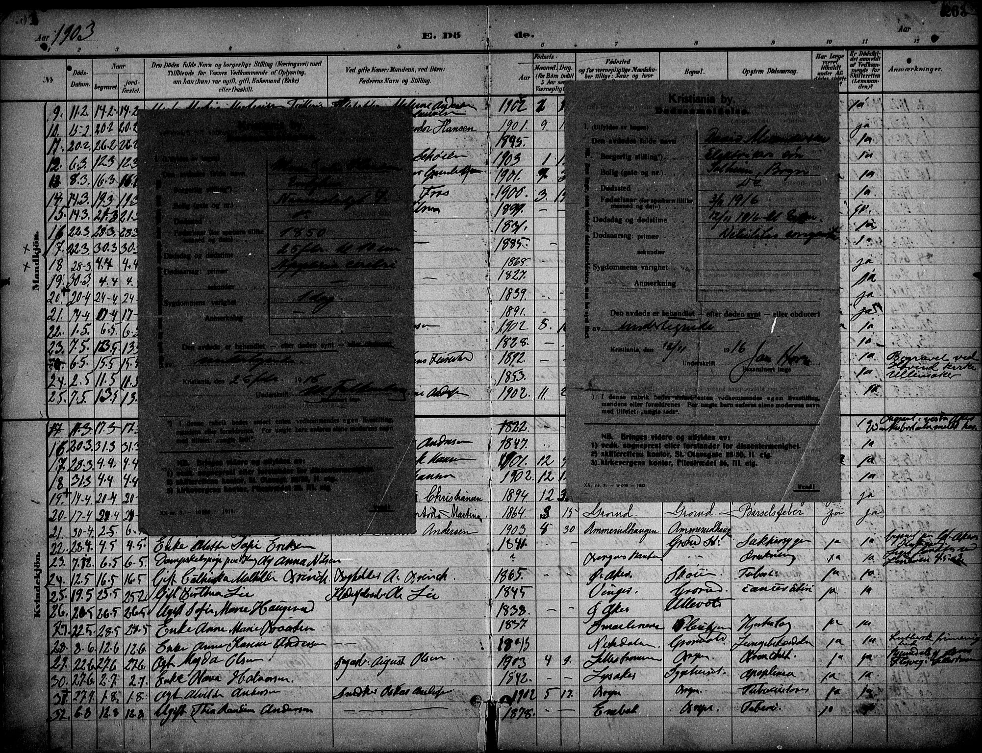 Østre Aker prestekontor Kirkebøker, AV/SAO-A-10840/F/Fa/L0011: Ministerialbok nr. I 11, 1895-1917, s. 263