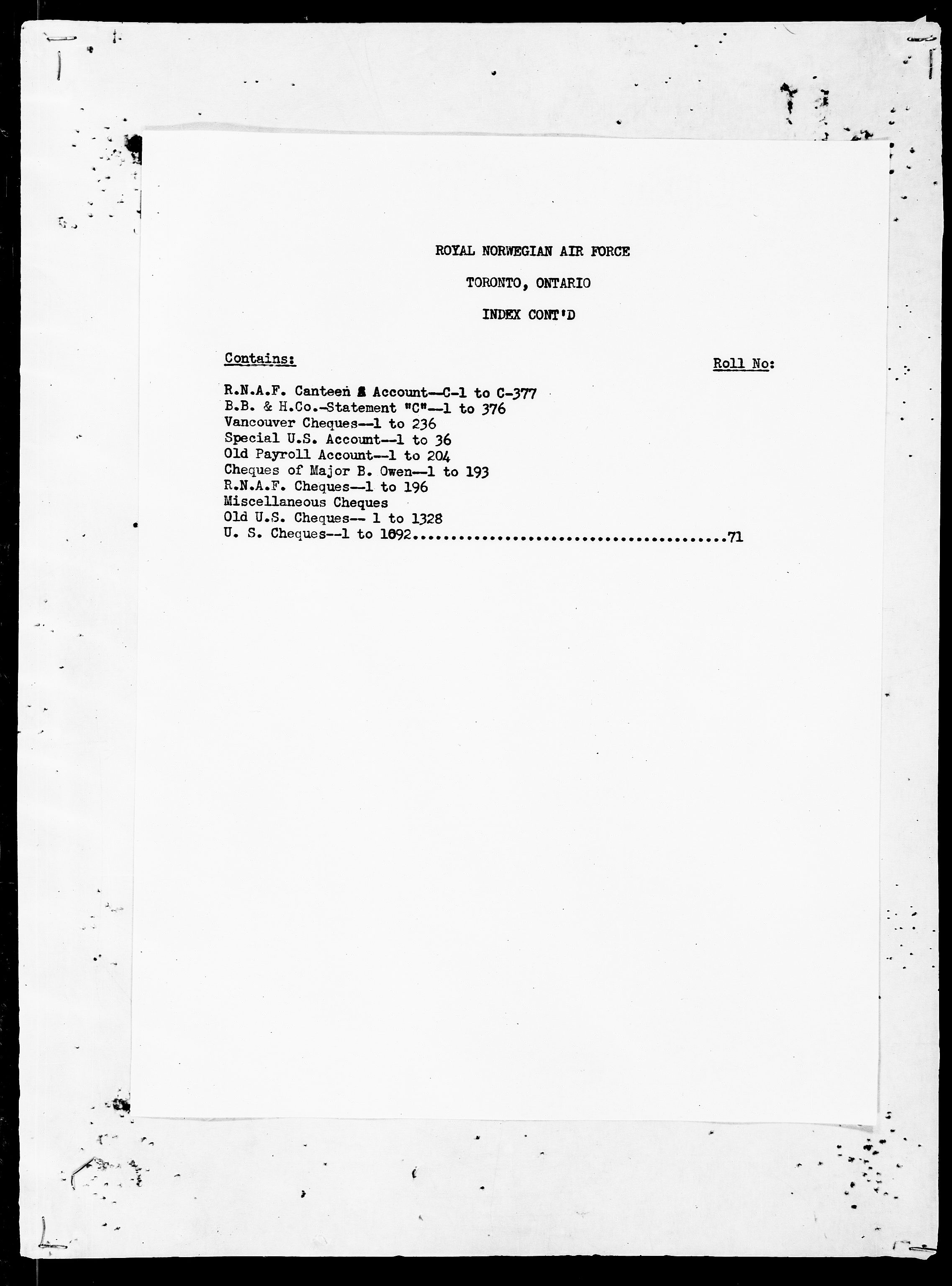 Forsvaret, Flyvåpnenes treningsleir 1940-1945, AV/RA-RAFA-3974/V/L0001: General File., 1940-1945, s. 9