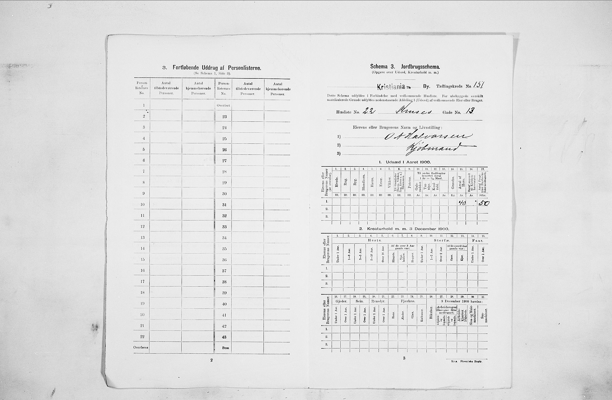 SAO, Folketelling 1900 for 0301 Kristiania kjøpstad, 1900, s. 50218