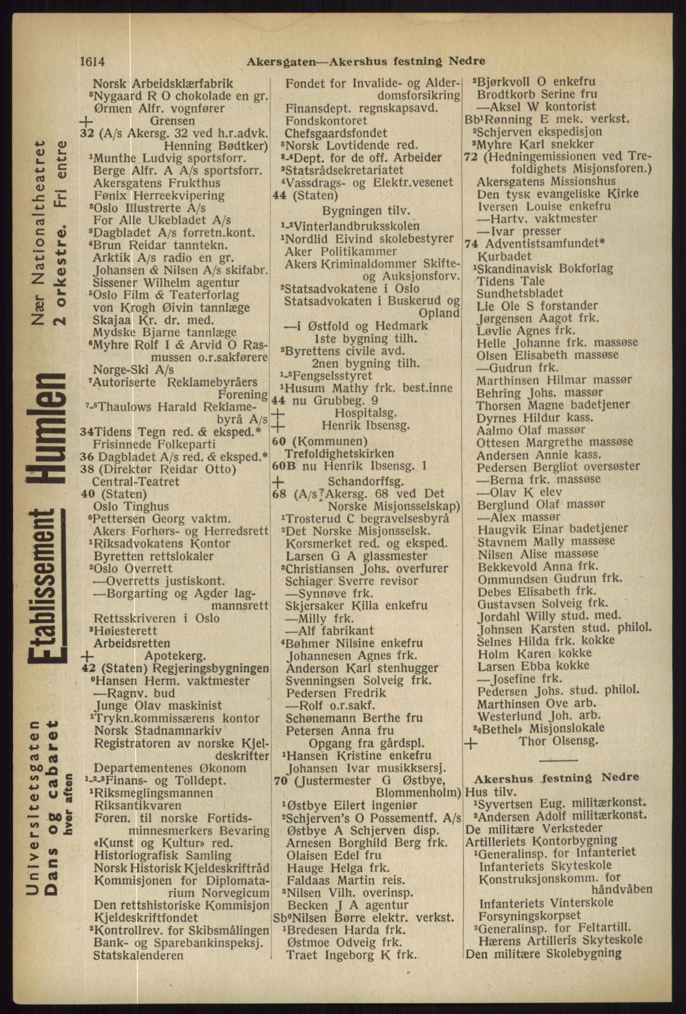 Kristiania/Oslo adressebok, PUBL/-, 1936, s. 1614