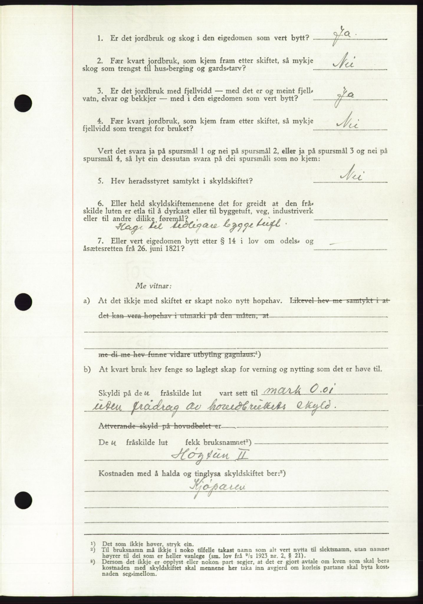 Søre Sunnmøre sorenskriveri, AV/SAT-A-4122/1/2/2C/L0085: Pantebok nr. 11A, 1949-1949, Dagboknr: 2140/1949