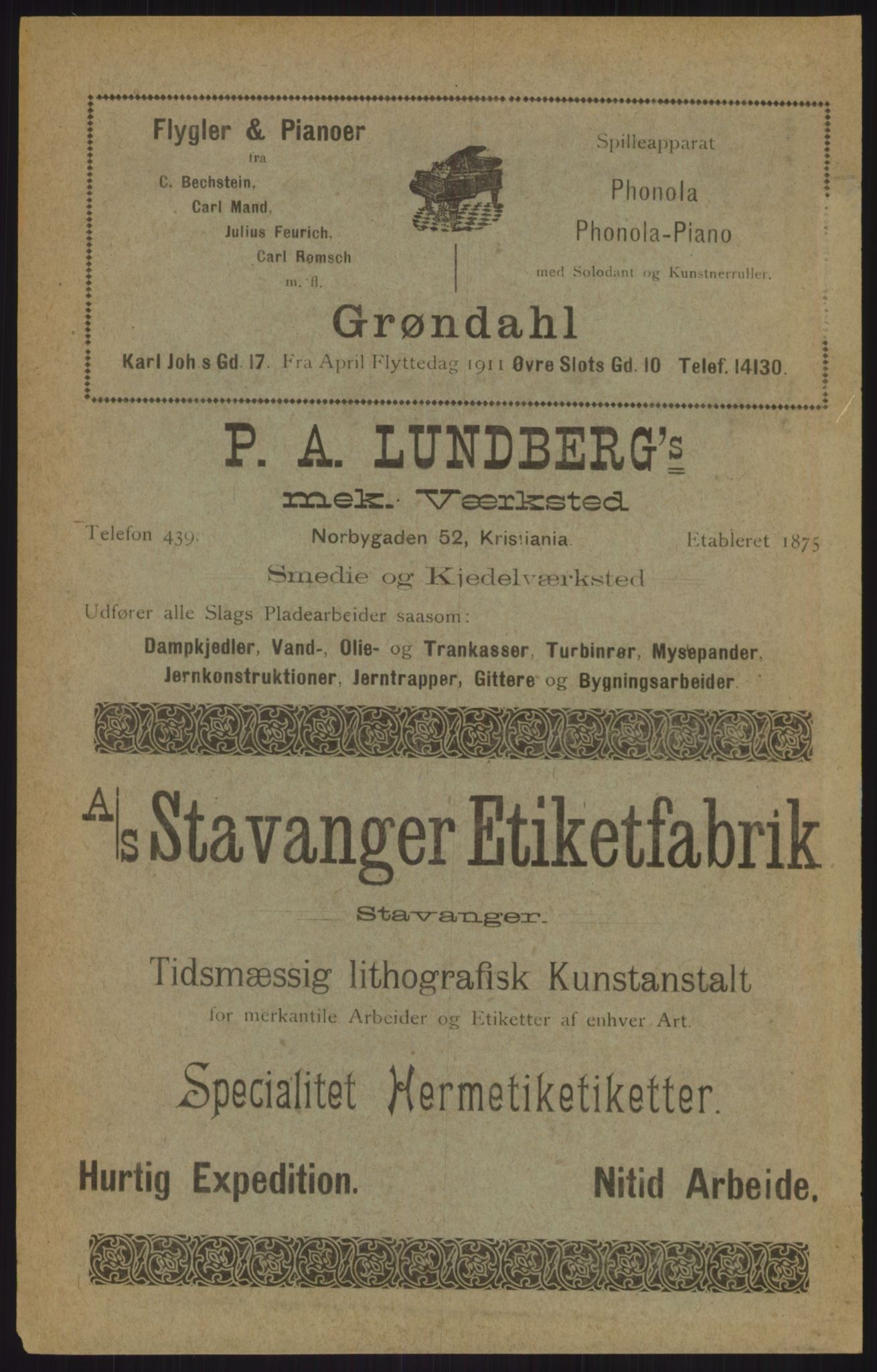 Kristiania/Oslo adressebok, PUBL/-, 1911