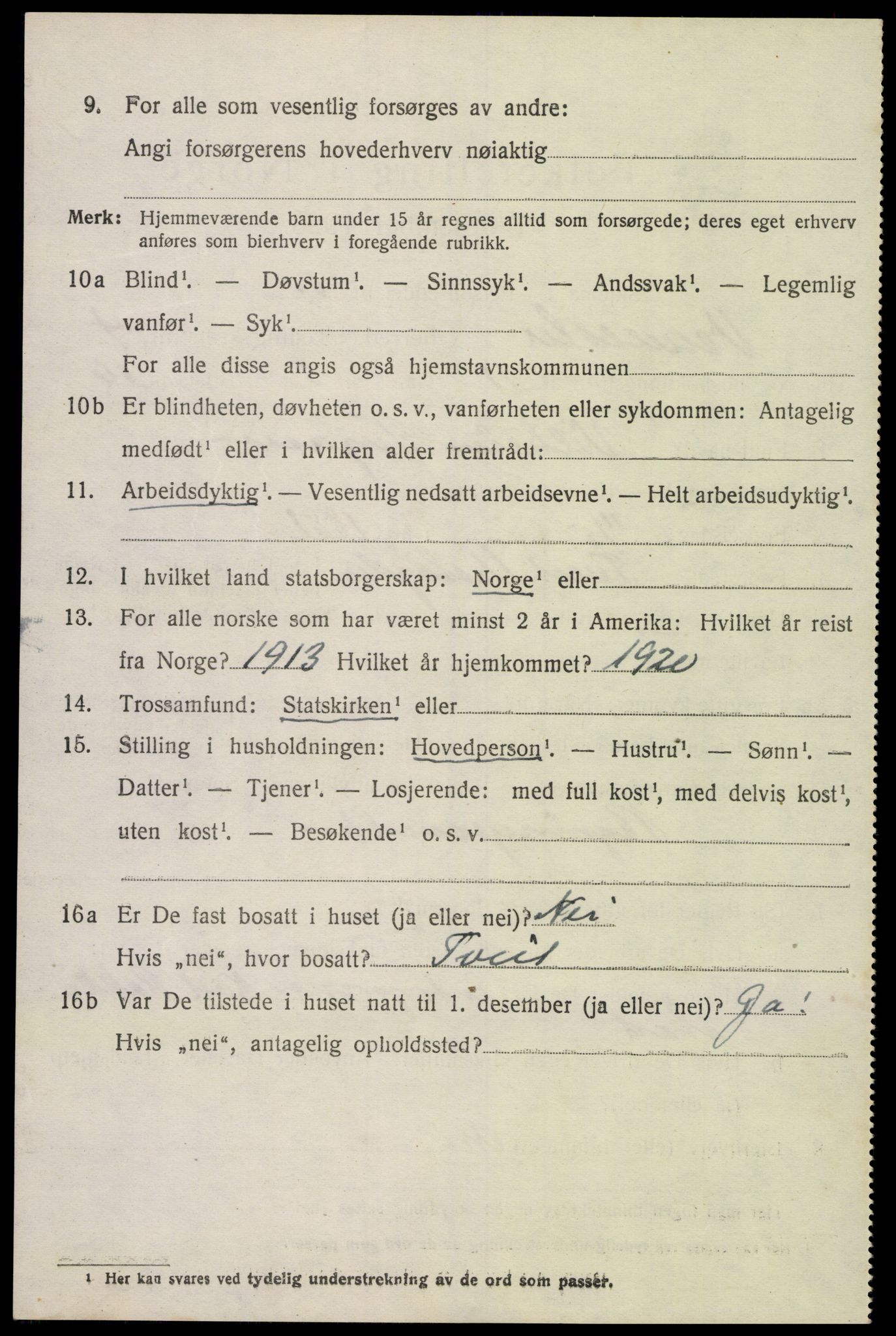 SAK, Folketelling 1920 for 1014 Vennesla herred, 1920, s. 2981
