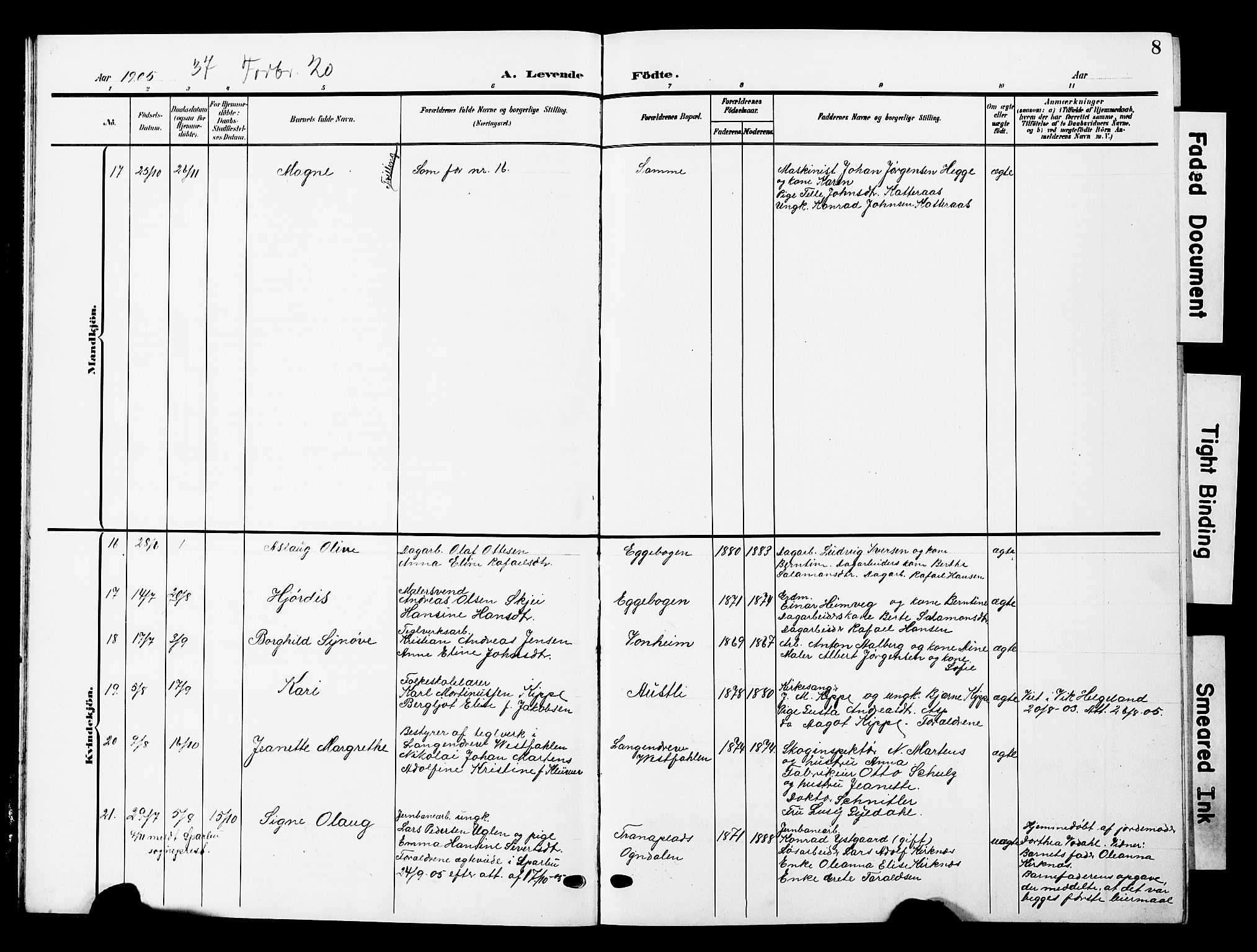 Ministerialprotokoller, klokkerbøker og fødselsregistre - Nord-Trøndelag, AV/SAT-A-1458/740/L0381: Klokkerbok nr. 740C02, 1903-1914, s. 8