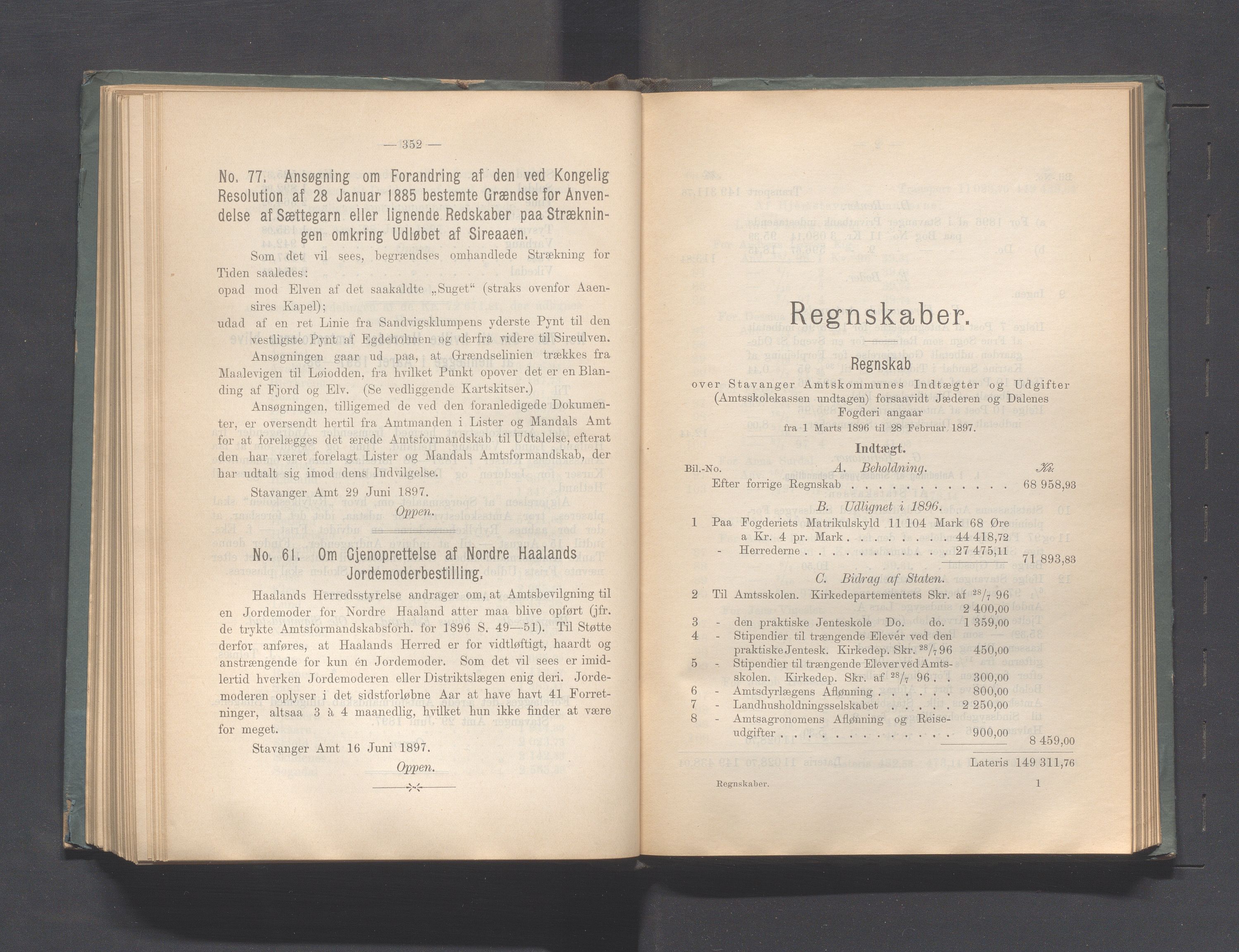 Rogaland fylkeskommune - Fylkesrådmannen , IKAR/A-900/A, 1897, s. 230