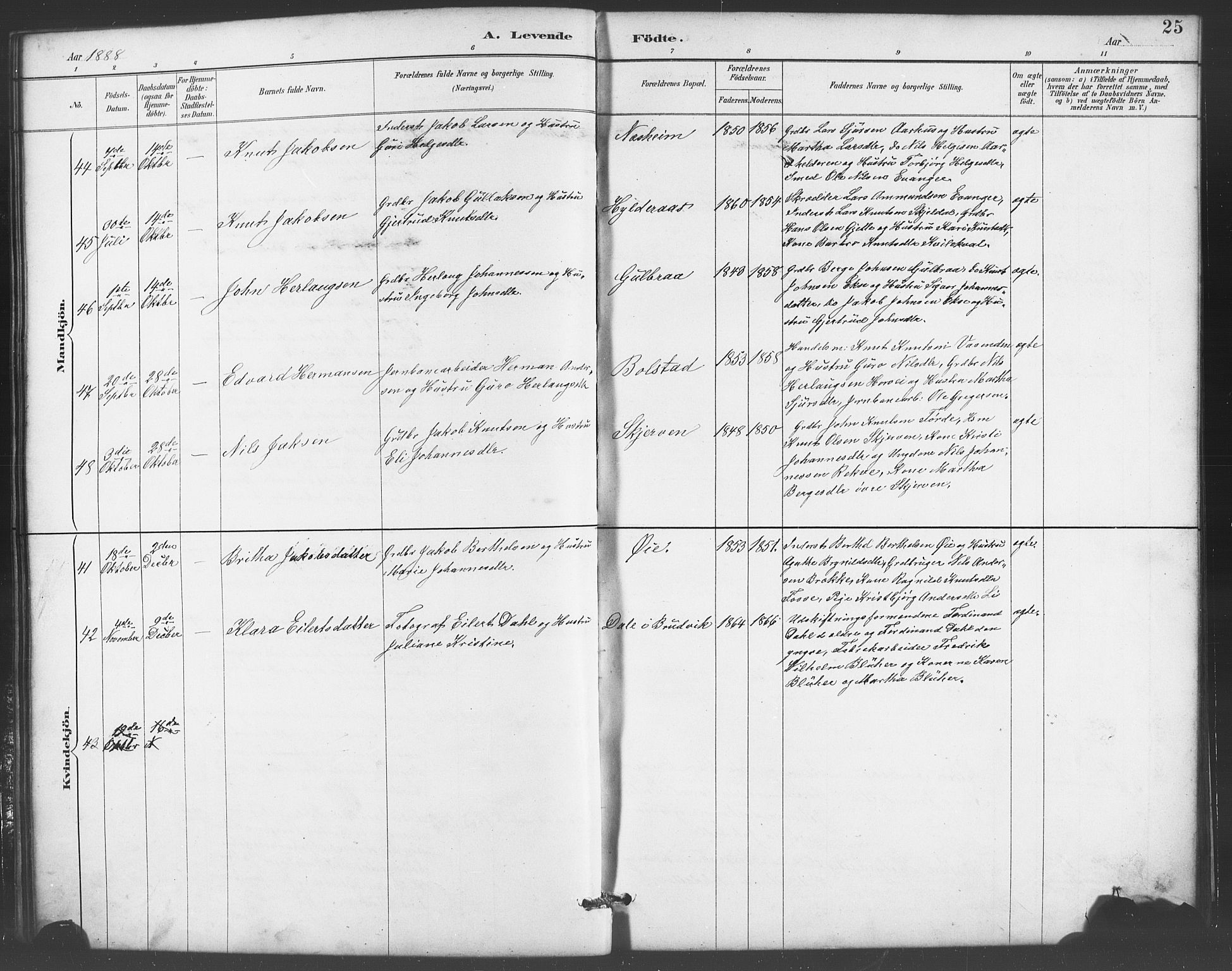 Evanger sokneprestembete, AV/SAB-A-99924: Klokkerbok nr. A 4, 1887-1897, s. 25