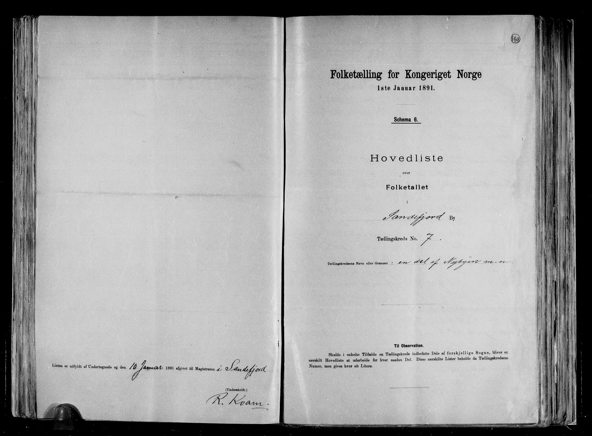 RA, Folketelling 1891 for 0706 Sandefjord kjøpstad, 1891, s. 16