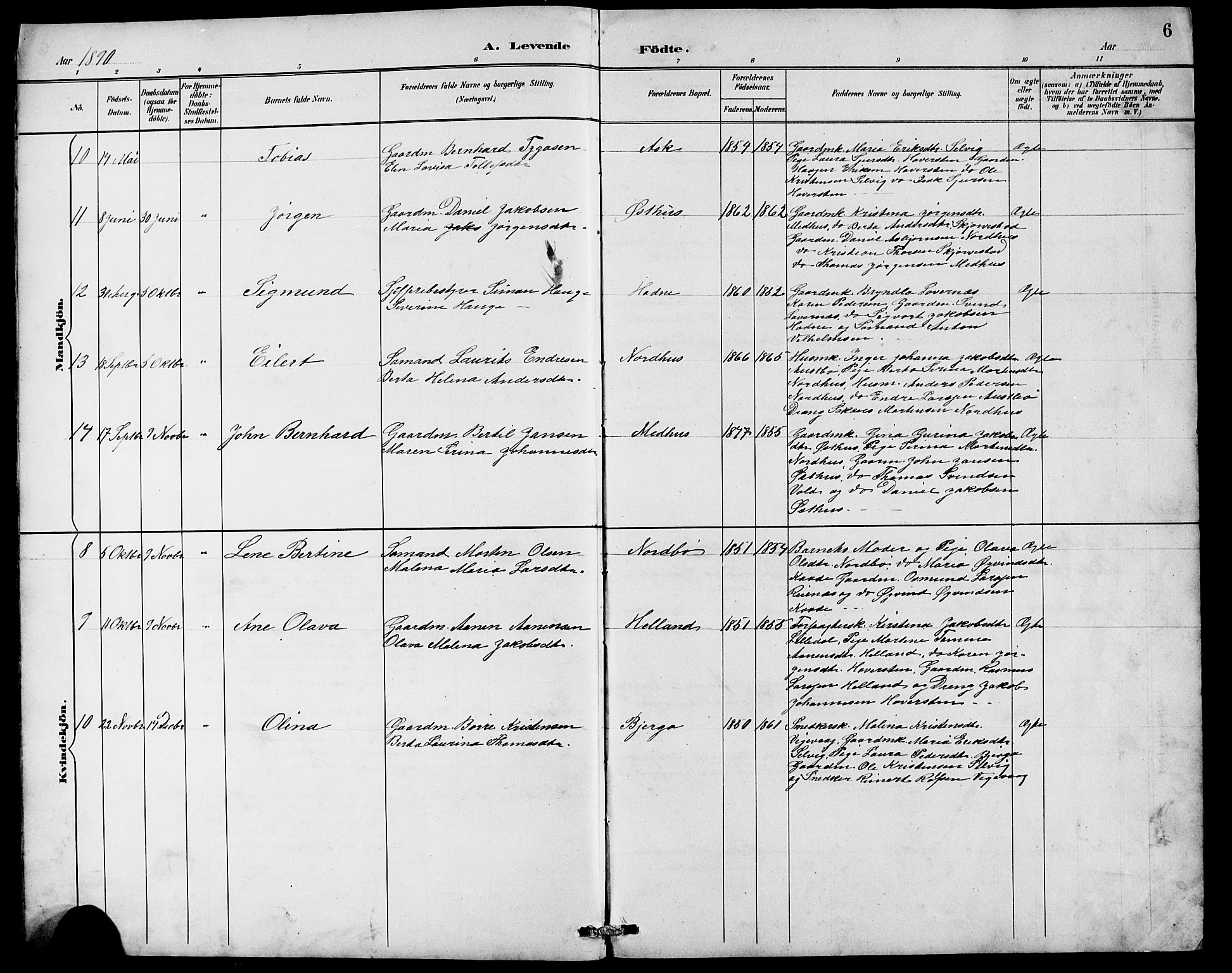 Rennesøy sokneprestkontor, AV/SAST-A -101827/H/Ha/Hab/L0010: Klokkerbok nr. B 9, 1890-1918, s. 6