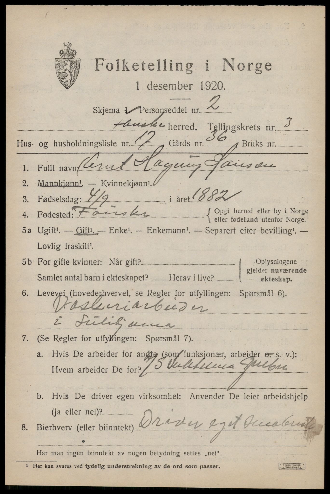 SAT, Folketelling 1920 for 1841 Fauske herred, 1920, s. 4060