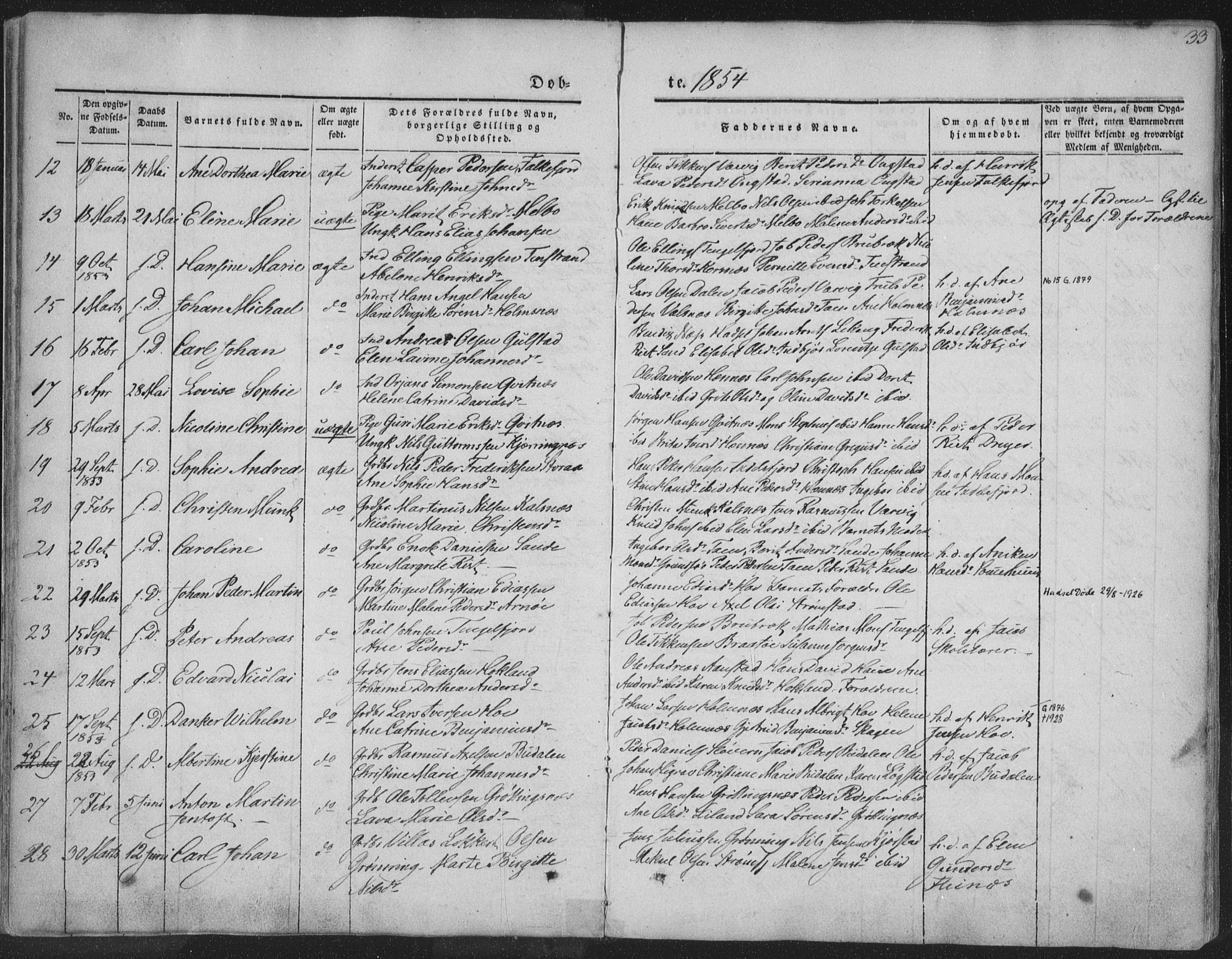 Ministerialprotokoller, klokkerbøker og fødselsregistre - Nordland, AV/SAT-A-1459/888/L1241: Ministerialbok nr. 888A07, 1849-1869, s. 33