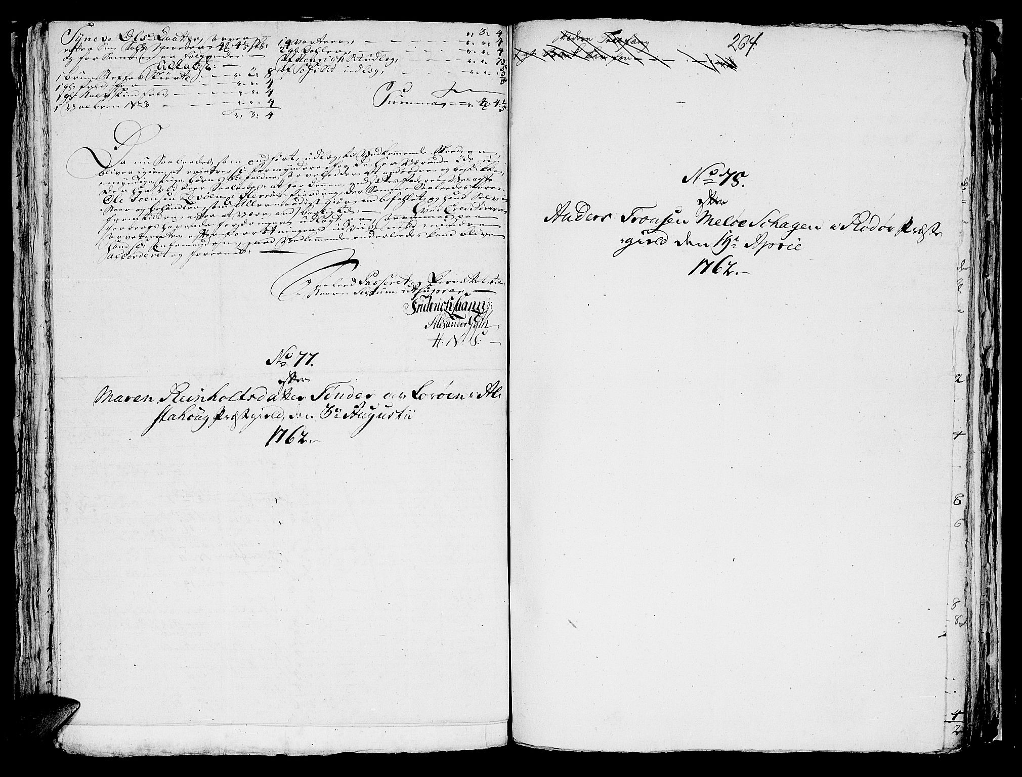 Helgeland sorenskriveri, SAT/A-0004/3/3A/L0051: Konseptprotokoll 36, 1762, s. 263b-264a