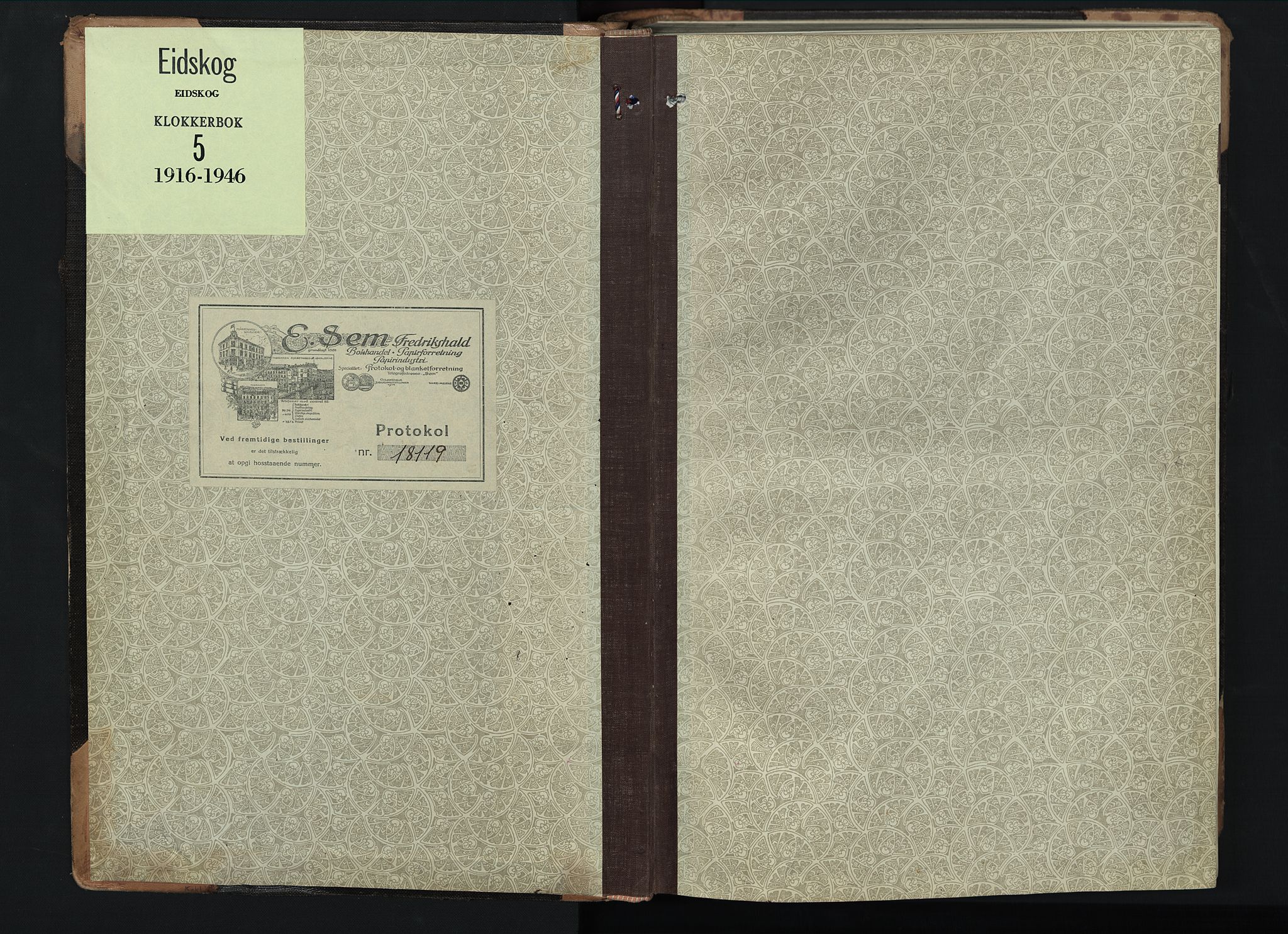 Eidskog prestekontor, AV/SAH-PREST-026/H/Ha/Hab/L0005: Klokkerbok nr. 5, 1916-1946