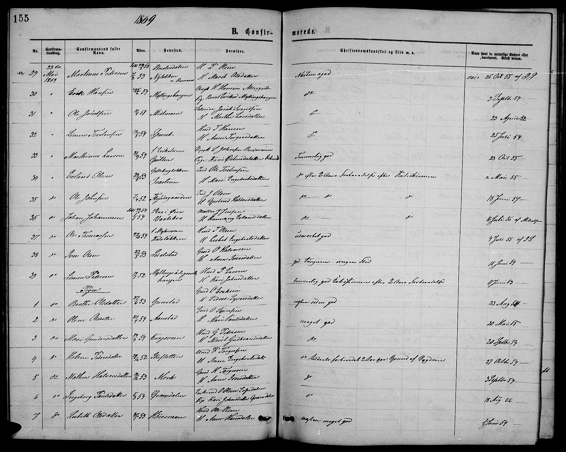 Ringebu prestekontor, AV/SAH-PREST-082/H/Ha/Hab/L0004: Klokkerbok nr. 4, 1867-1879, s. 155