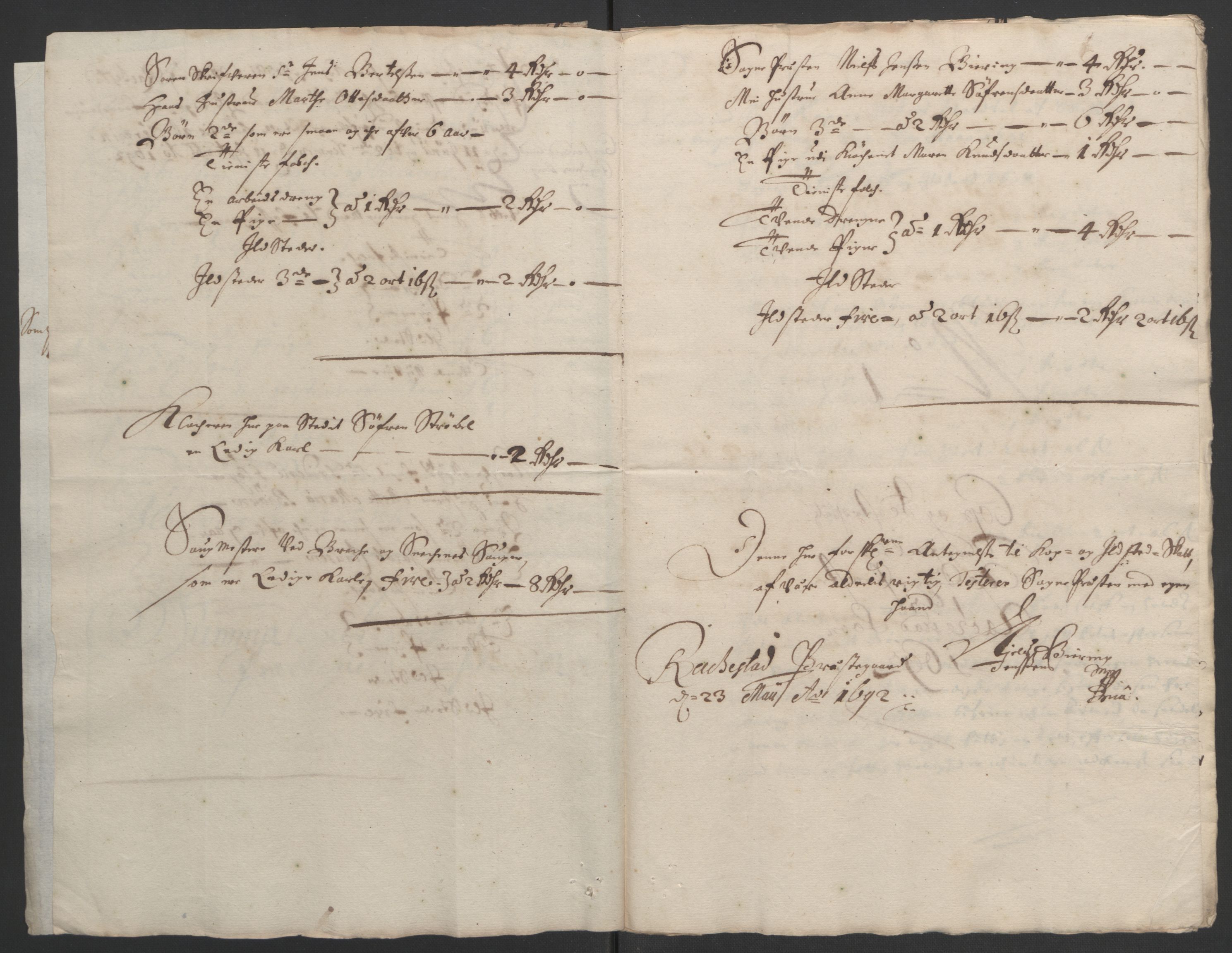 Rentekammeret inntil 1814, Reviderte regnskaper, Fogderegnskap, RA/EA-4092/R05/L0278: Fogderegnskap Rakkestad, 1691-1693, s. 303
