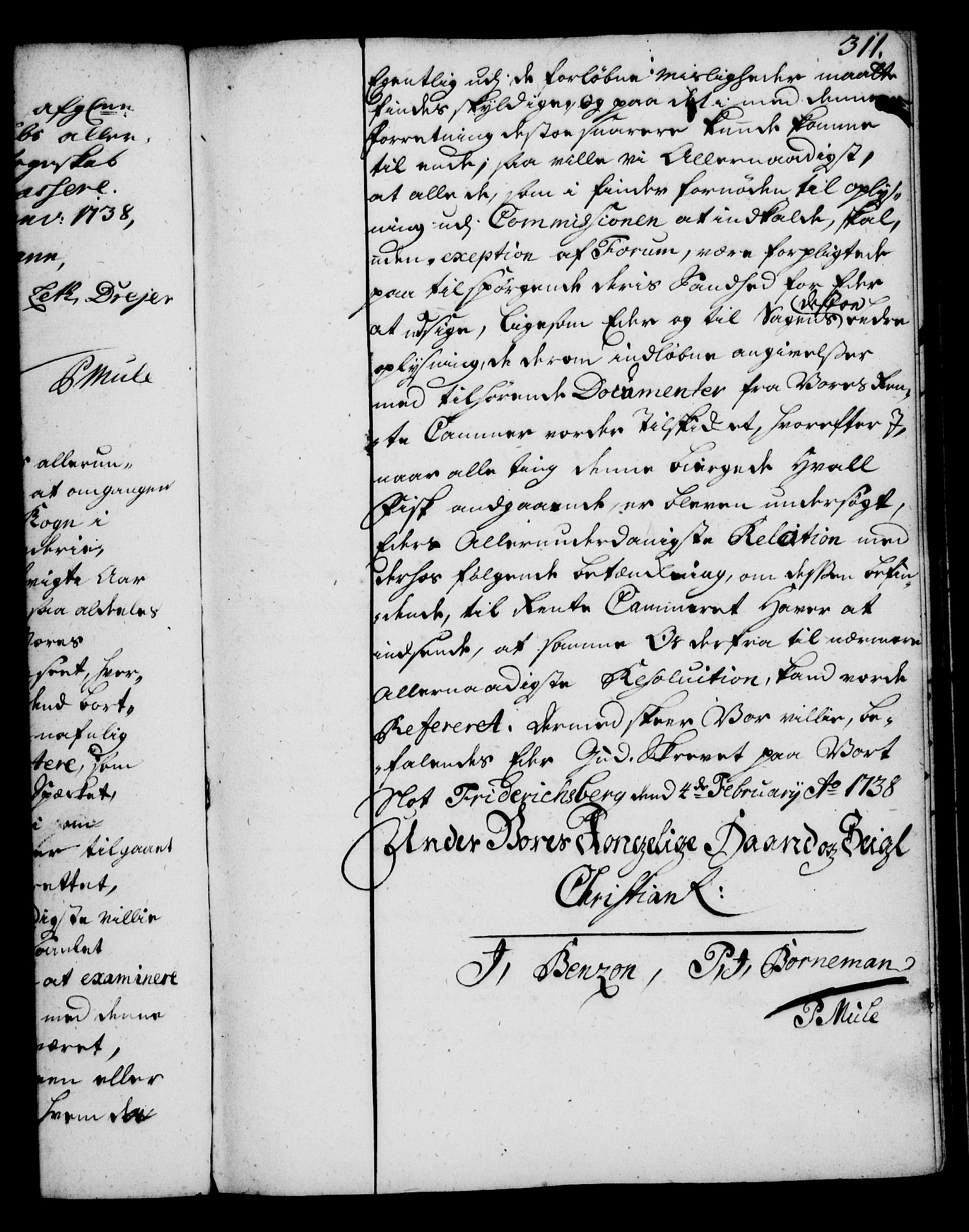 Rentekammeret, Kammerkanselliet, RA/EA-3111/G/Gg/Gga/L0004: Norsk ekspedisjonsprotokoll med register (merket RK 53.4), 1734-1741, s. 311