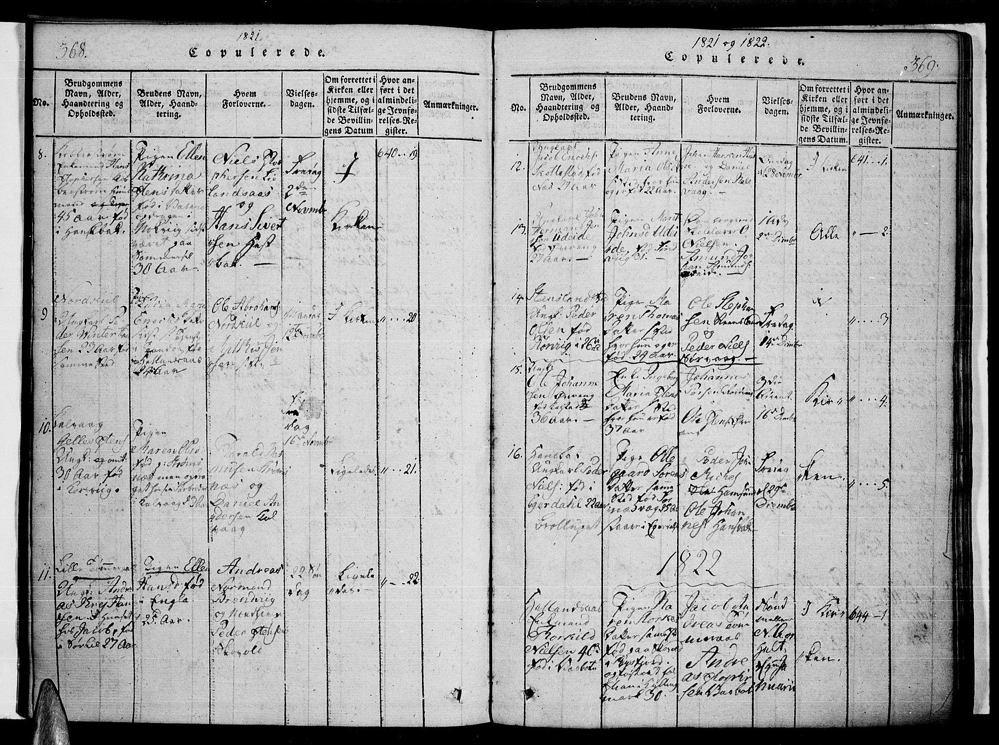 Ministerialprotokoller, klokkerbøker og fødselsregistre - Nordland, AV/SAT-A-1459/859/L0842: Ministerialbok nr. 859A02, 1821-1839, s. 368-369