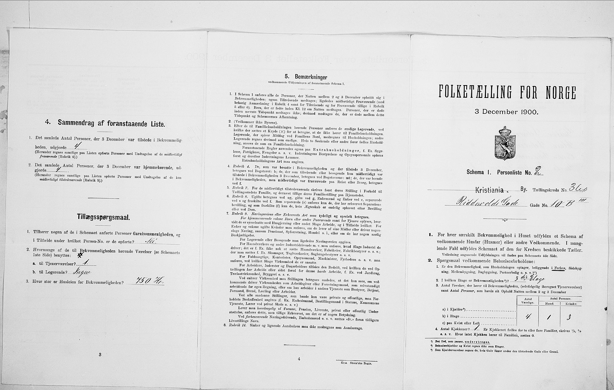 SAO, Folketelling 1900 for 0301 Kristiania kjøpstad, 1900, s. 74909
