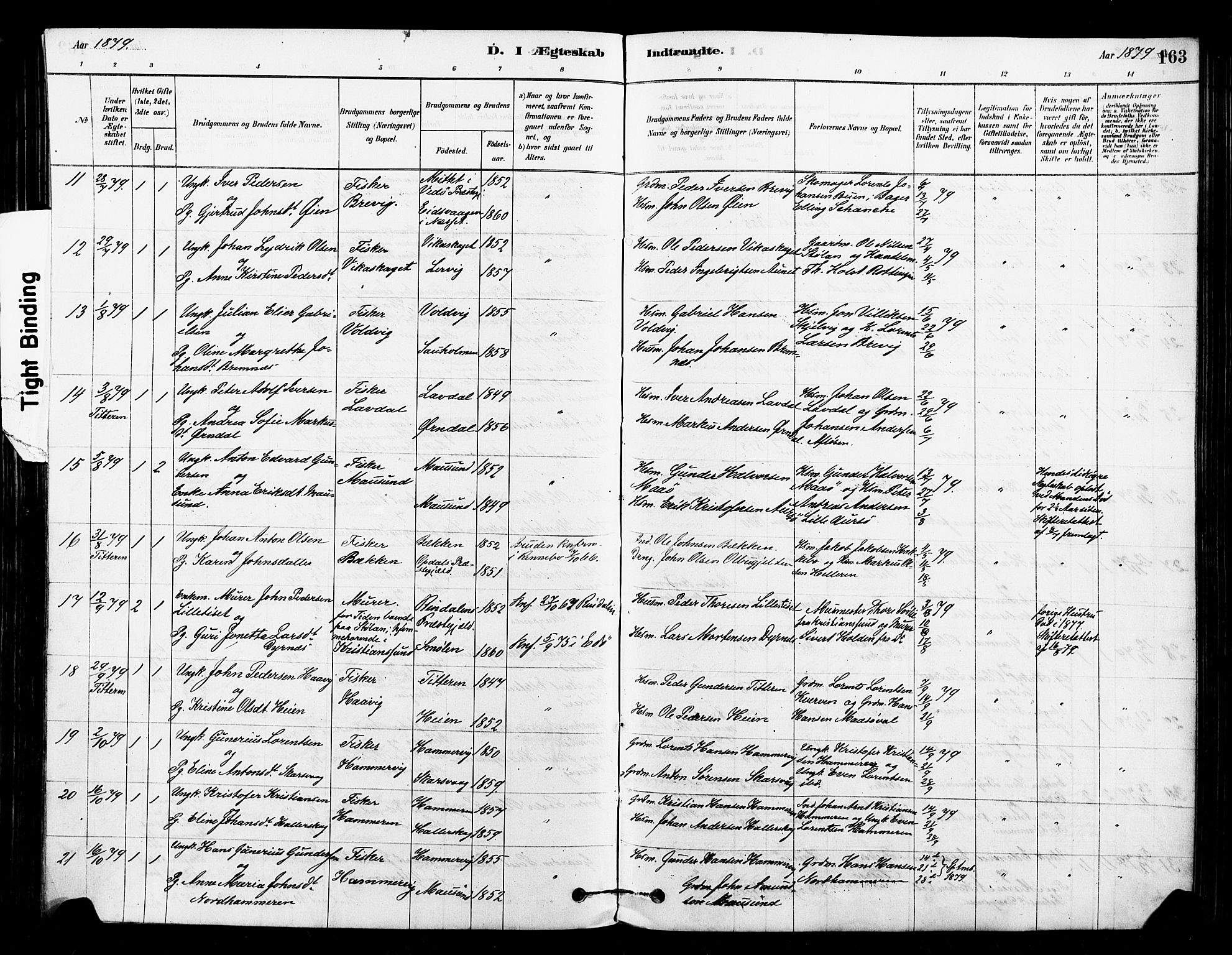 Ministerialprotokoller, klokkerbøker og fødselsregistre - Sør-Trøndelag, SAT/A-1456/640/L0578: Ministerialbok nr. 640A03, 1879-1889, s. 163