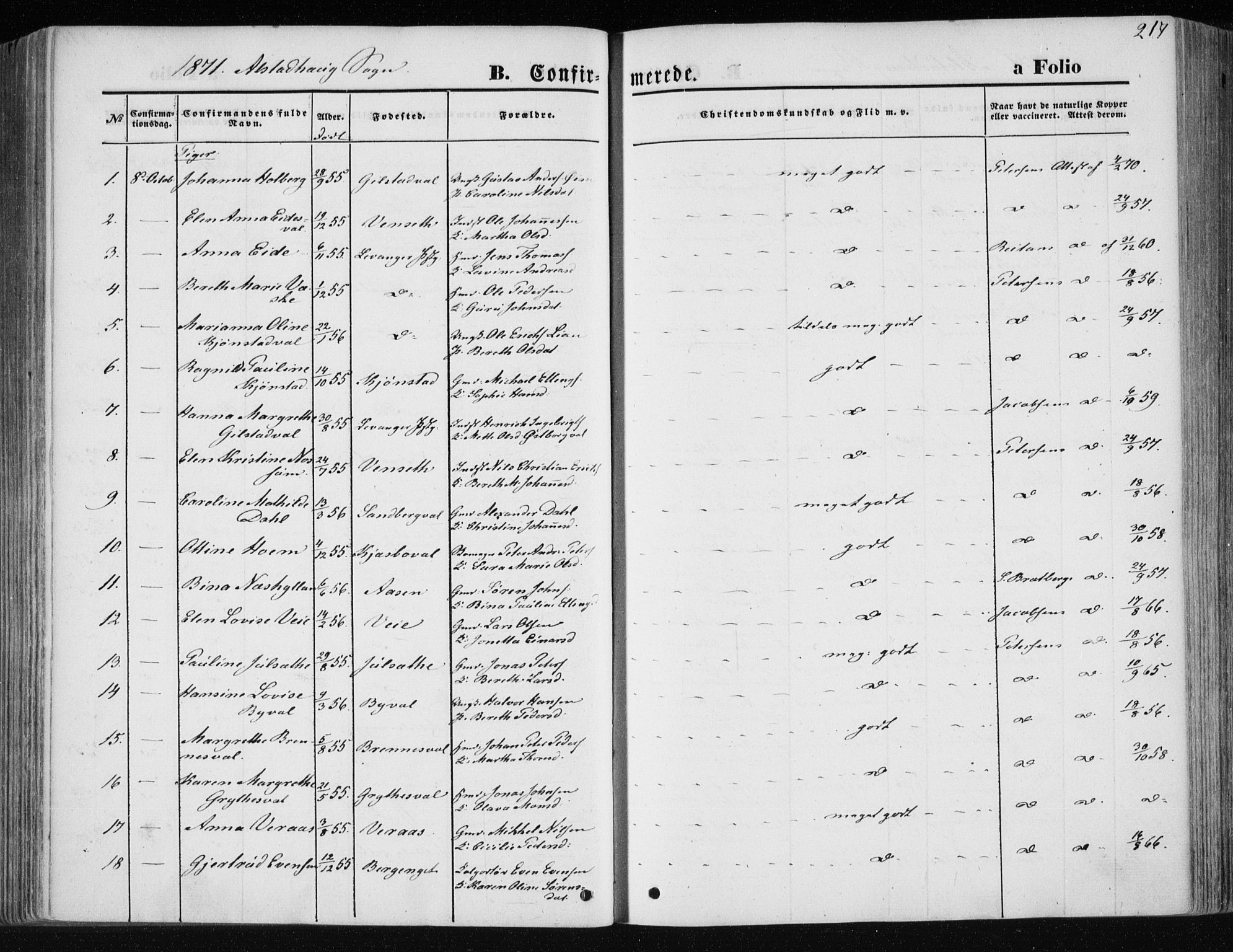 Ministerialprotokoller, klokkerbøker og fødselsregistre - Nord-Trøndelag, SAT/A-1458/717/L0157: Ministerialbok nr. 717A08 /1, 1863-1877, s. 217