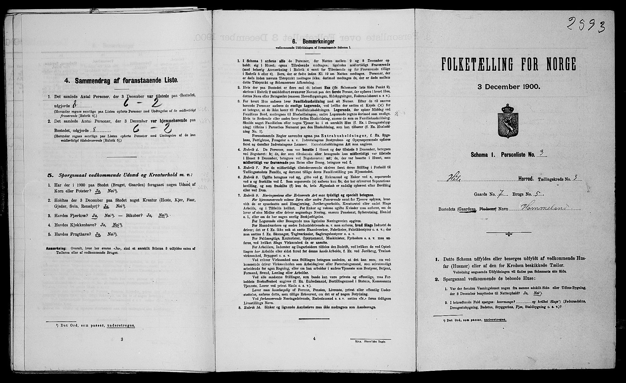 SAST, Folketelling 1900 for 1128 Høle herred, 1900, s. 137