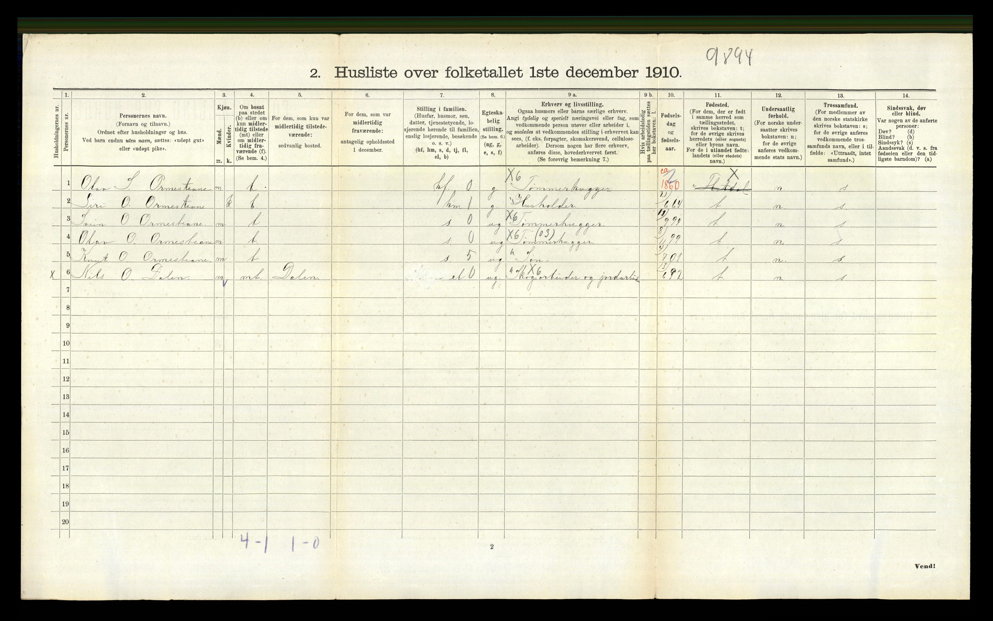 RA, Folketelling 1910 for 0817 Drangedal herred, 1910, s. 580