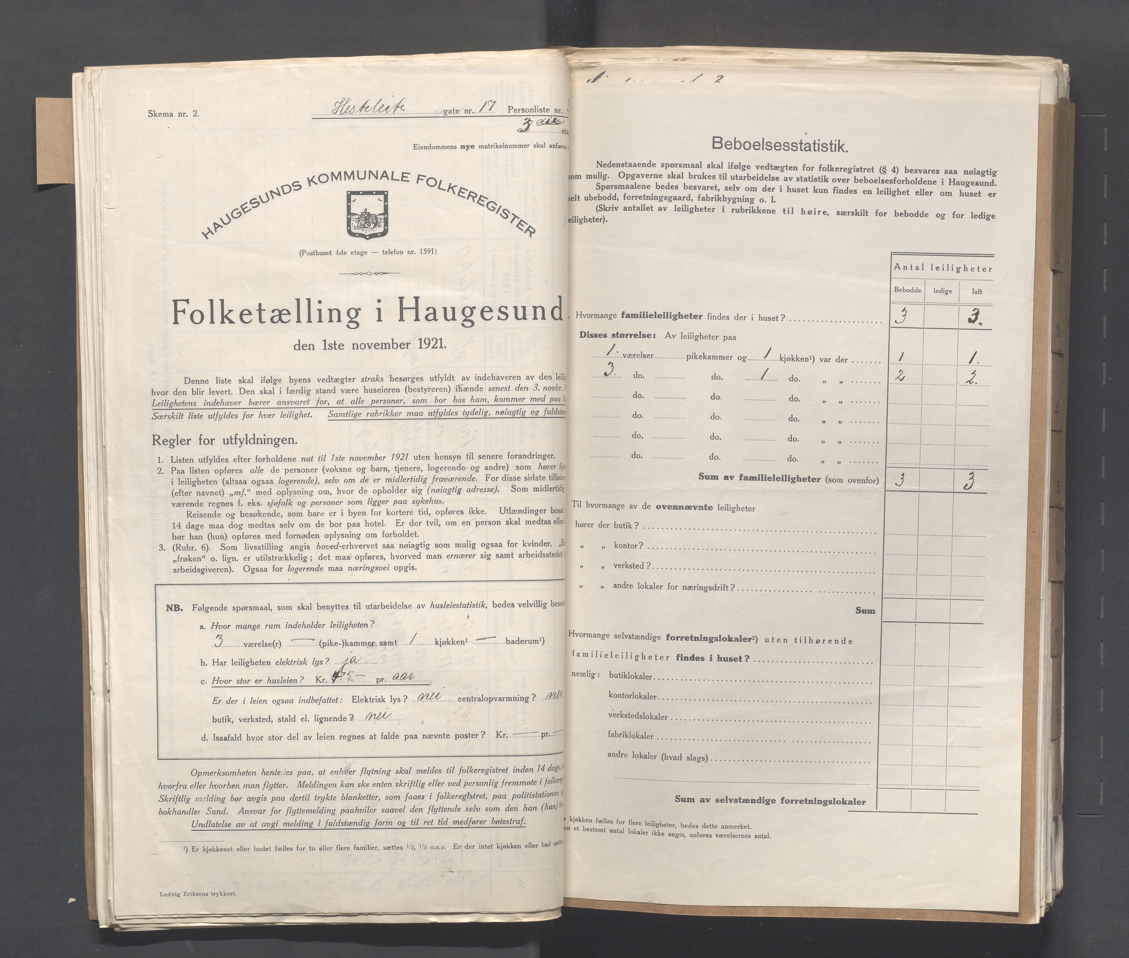 IKAR, Kommunal folketelling 1.11.1921 for Haugesund, 1921, s. 2283