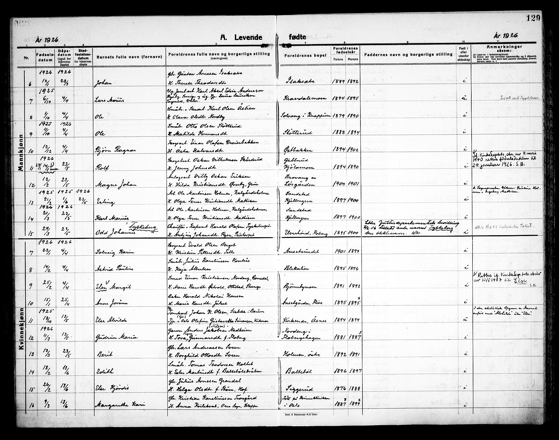 Åsnes prestekontor, AV/SAH-PREST-042/H/Ha/Haa/L0000C: Ministerialbok nr. 0A, 1890-1929, s. 129