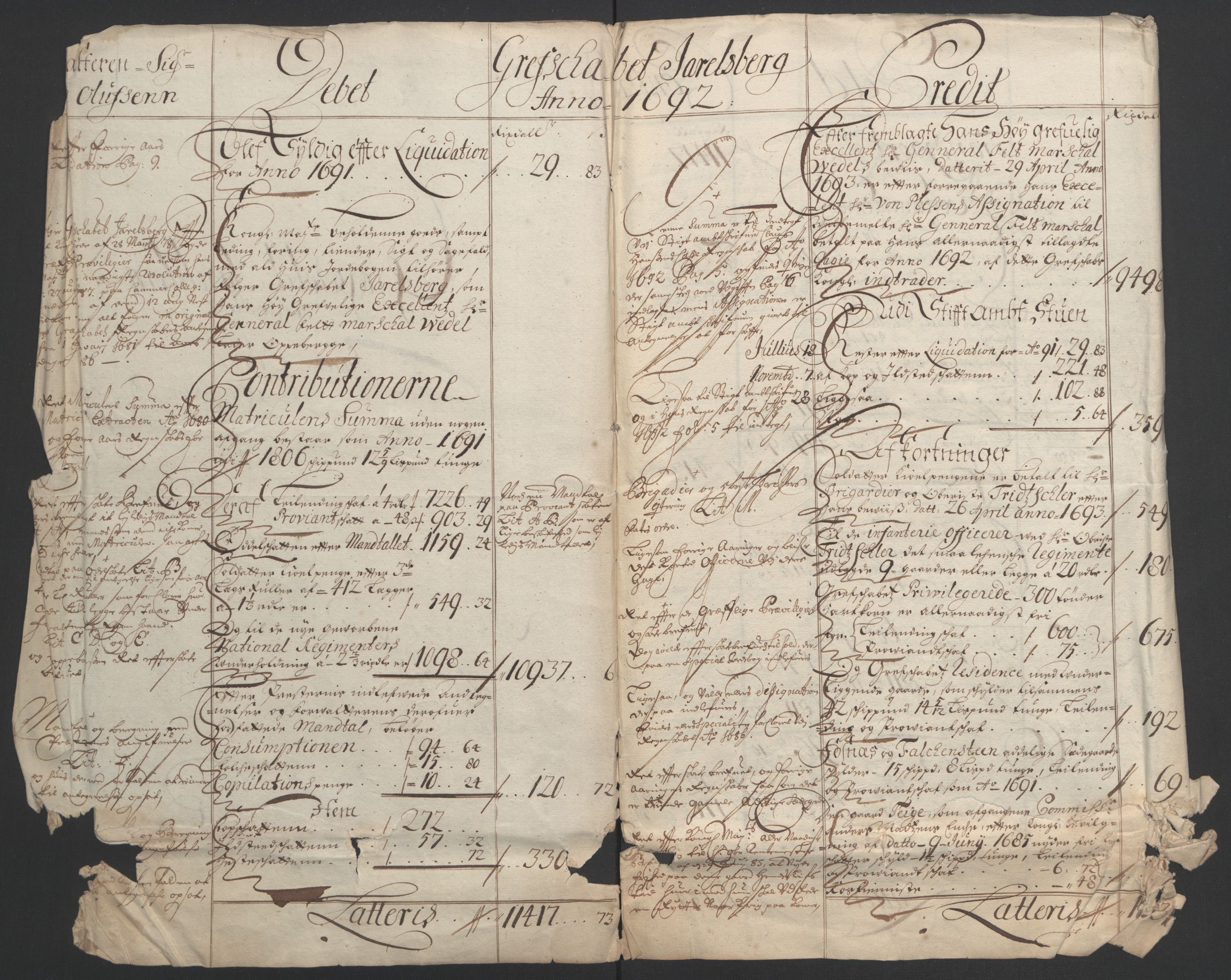Rentekammeret inntil 1814, Reviderte regnskaper, Fogderegnskap, RA/EA-4092/R32/L1865: Fogderegnskap Jarlsberg grevskap, 1692, s. 10