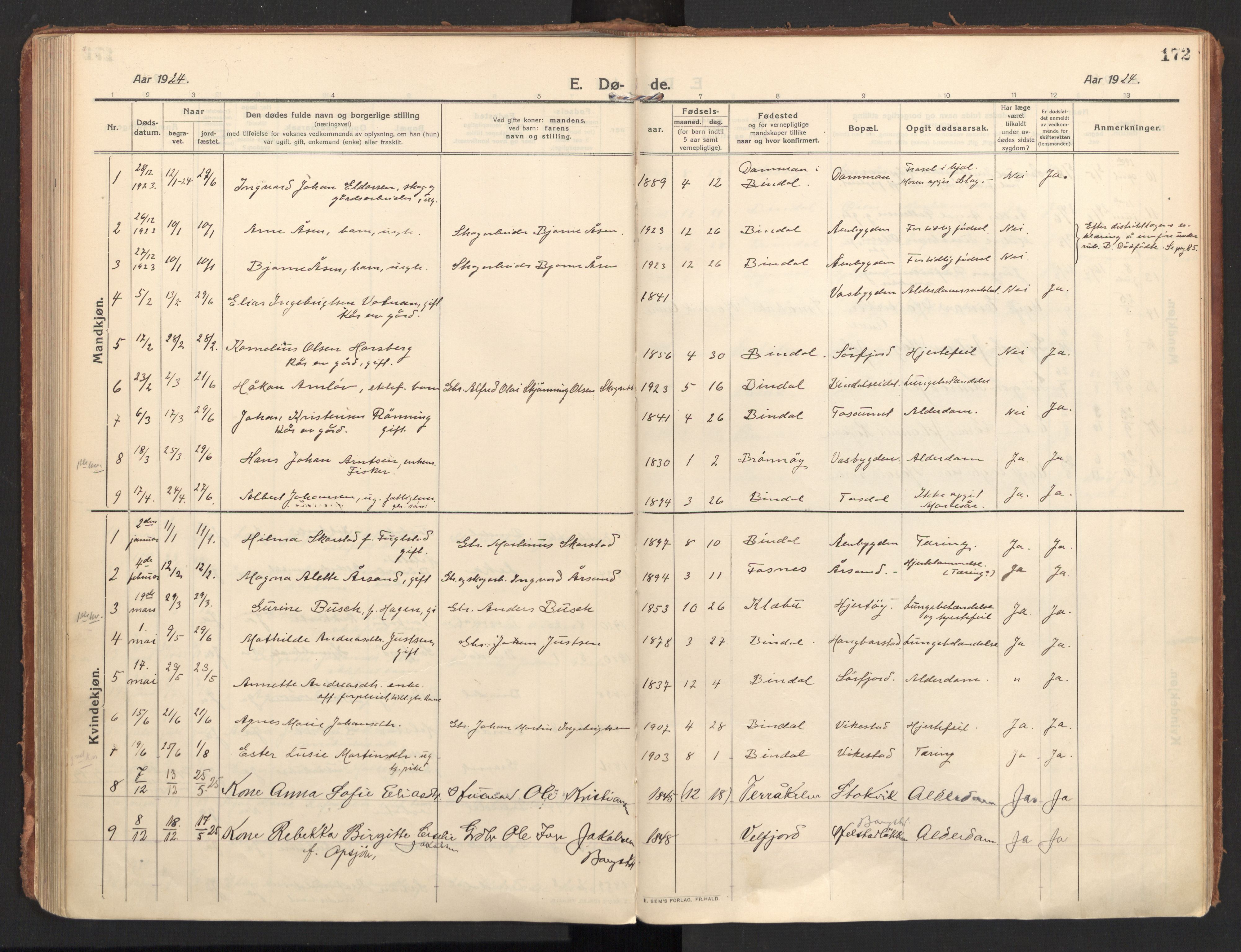 Ministerialprotokoller, klokkerbøker og fødselsregistre - Nordland, AV/SAT-A-1459/810/L0156: Ministerialbok nr. 810A15, 1915-1930, s. 172