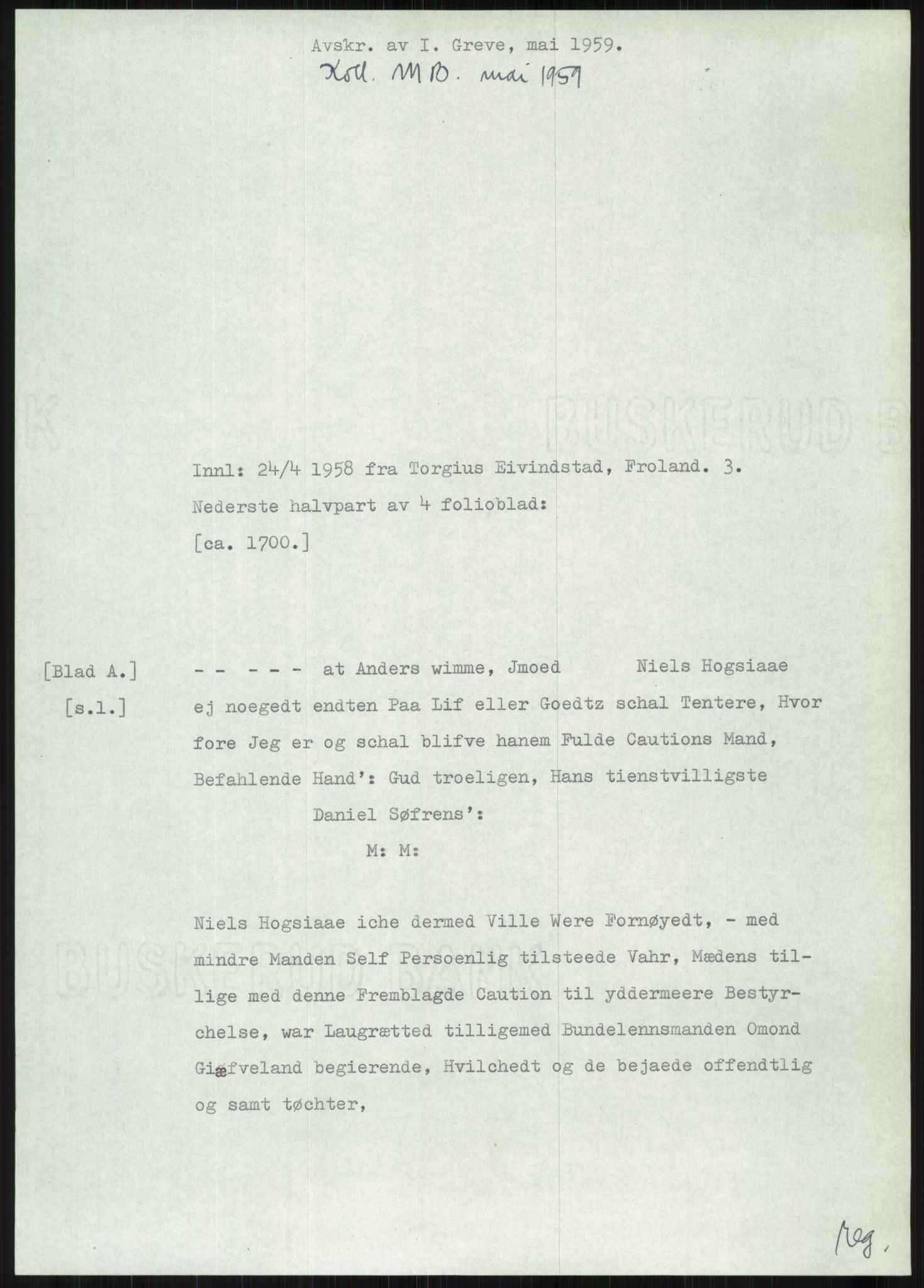 Samlinger til kildeutgivelse, Diplomavskriftsamlingen, RA/EA-4053/H/Ha, s. 1801