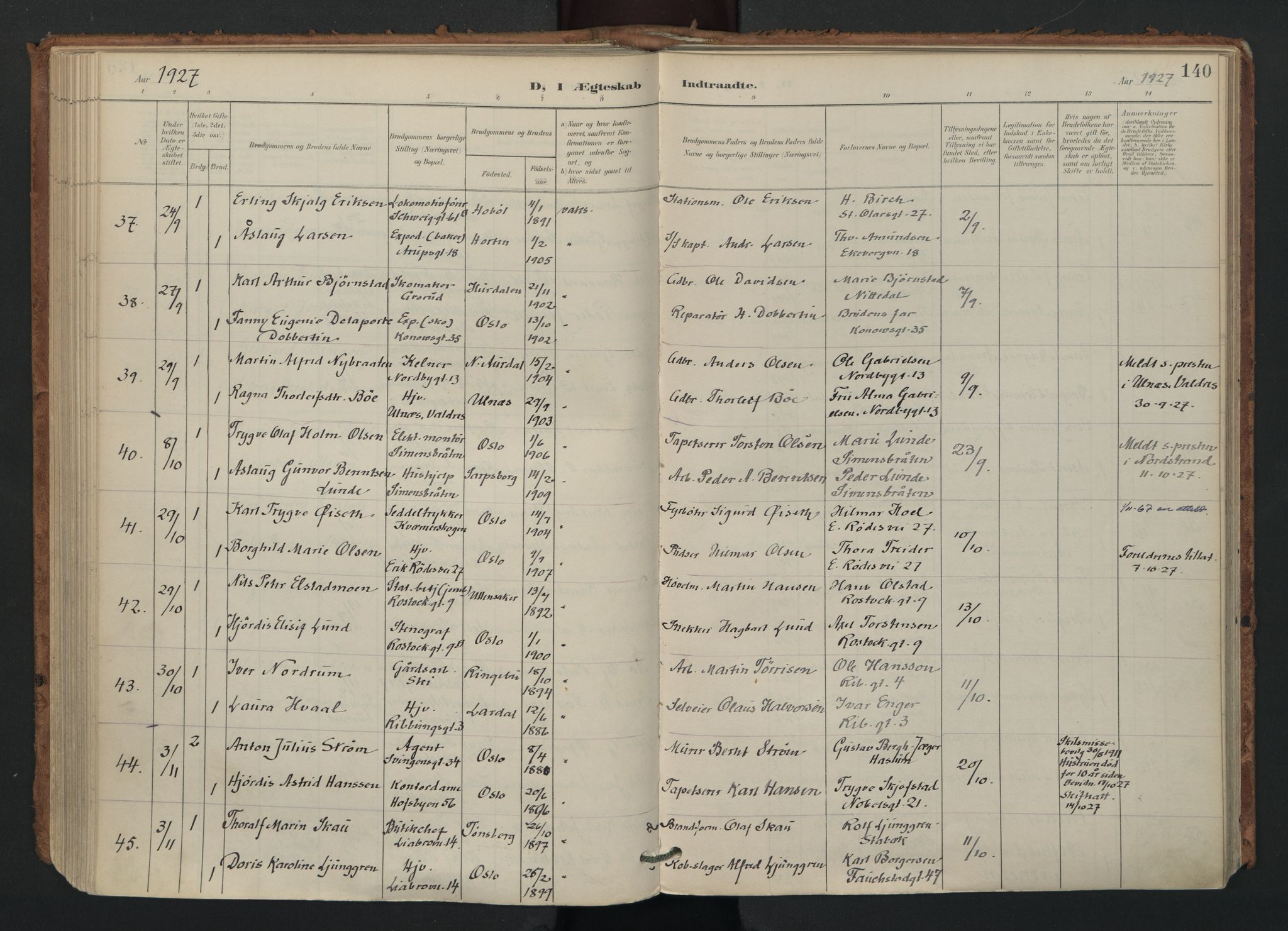 Gamlebyen prestekontor Kirkebøker, AV/SAO-A-10884/F/Fa/L0011: Ministerialbok nr. 11, 1901-1939, s. 140