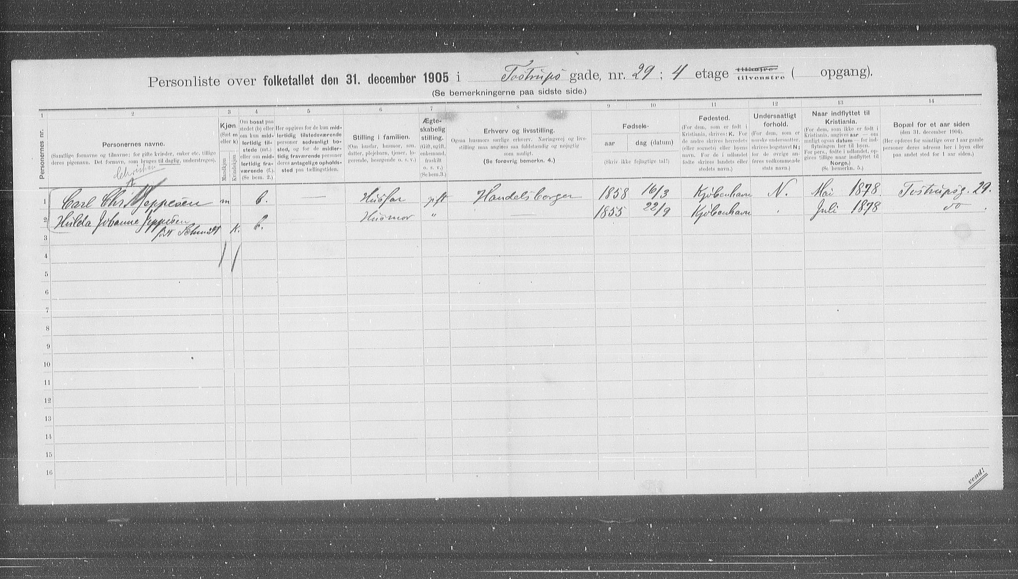 OBA, Kommunal folketelling 31.12.1905 for Kristiania kjøpstad, 1905, s. 60569