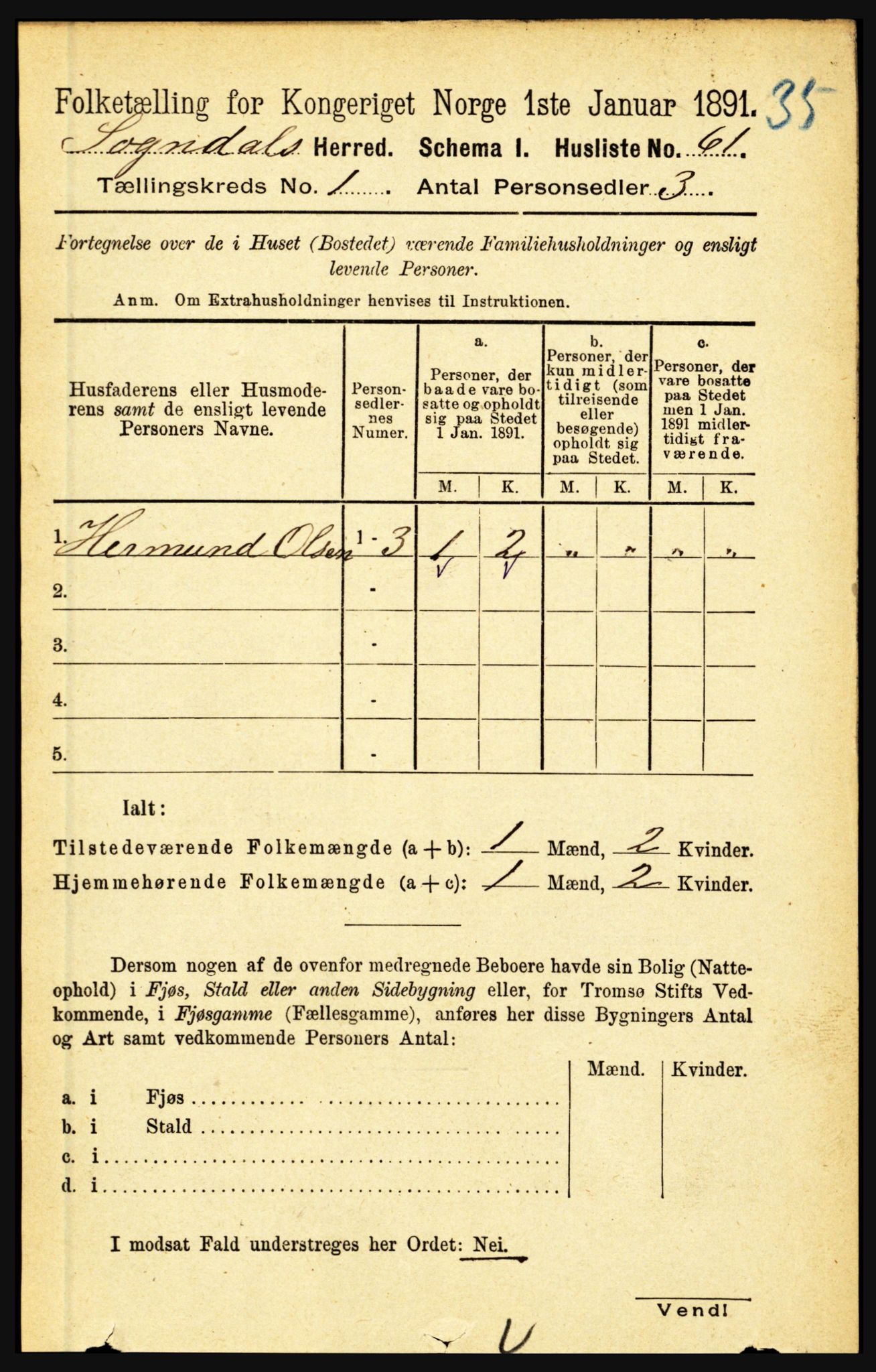 RA, Folketelling 1891 for 1420 Sogndal herred, 1891, s. 90