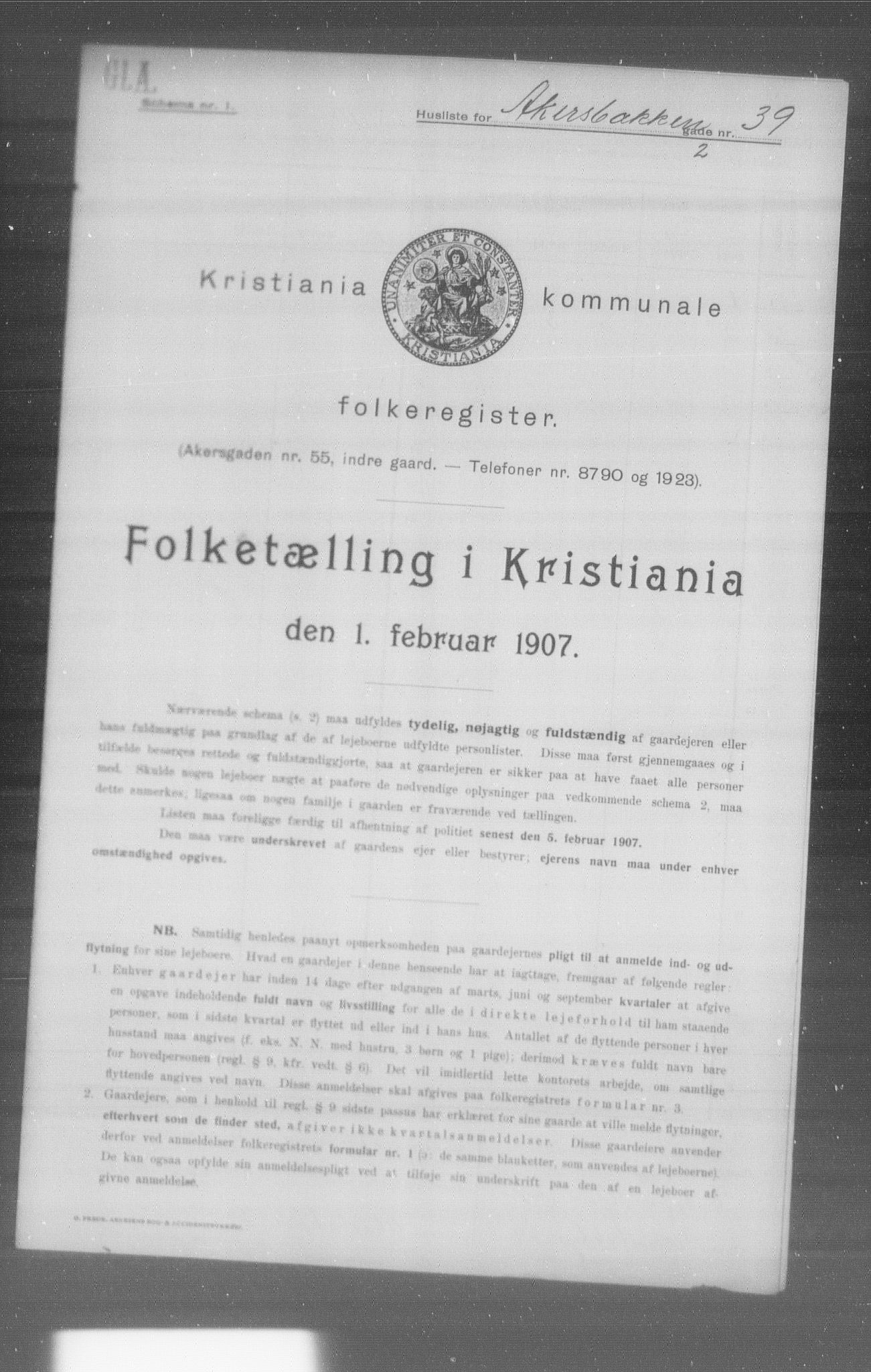 OBA, Kommunal folketelling 1.2.1907 for Kristiania kjøpstad, 1907, s. 166