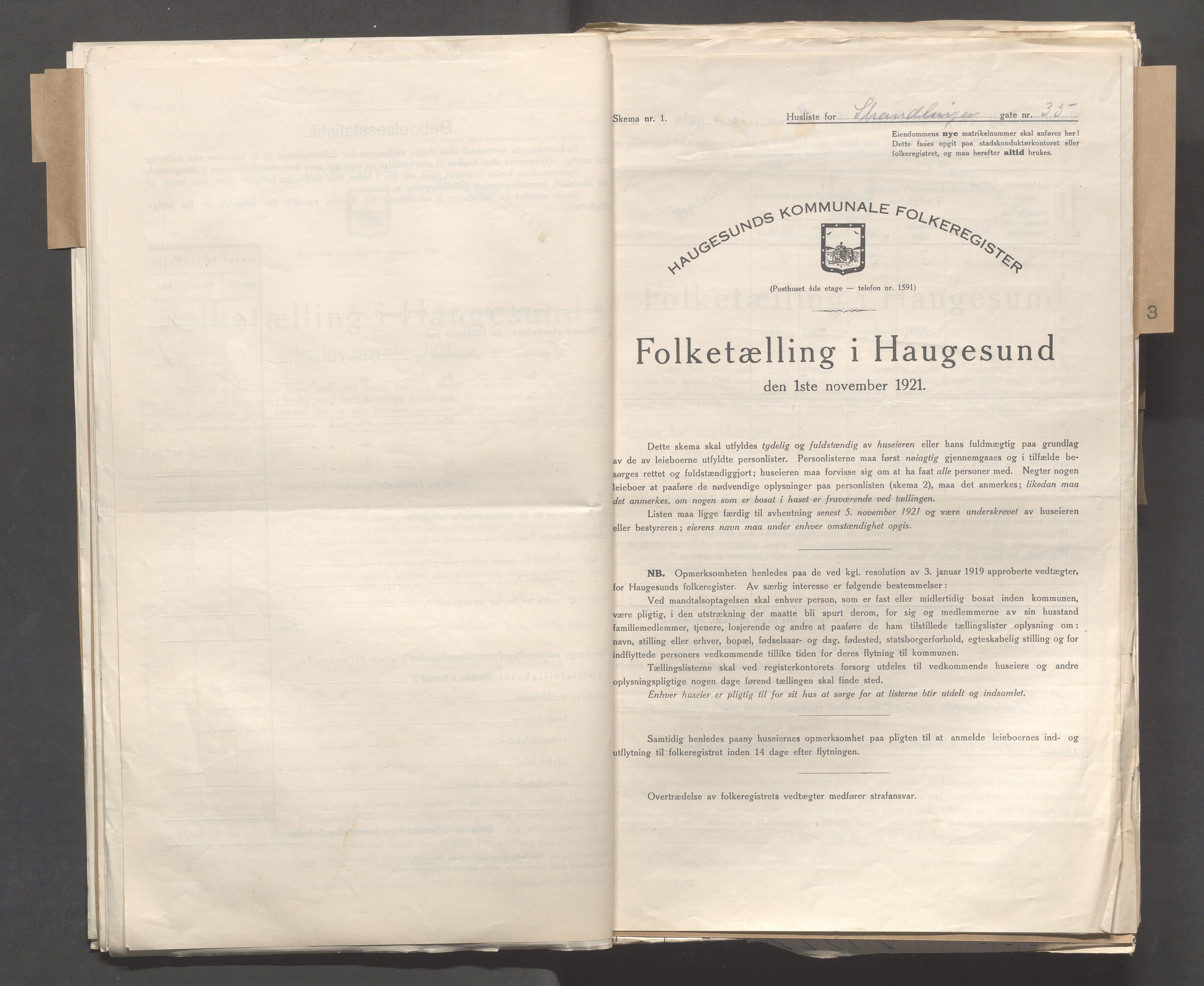 IKAR, Kommunal folketelling 1.11.1921 for Haugesund, 1921, s. 7058