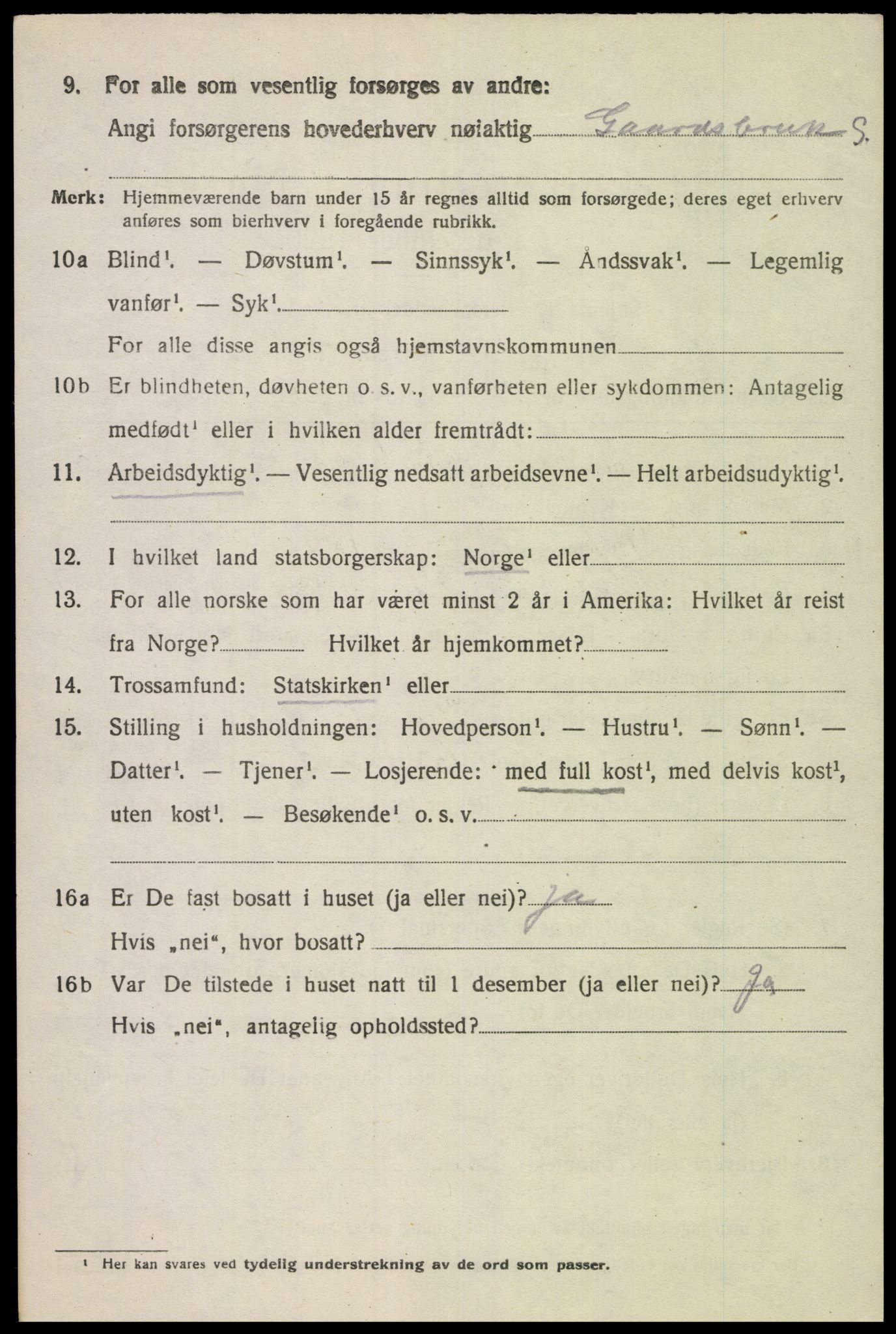 SAK, Folketelling 1920 for 1037 Kvinesdal herred, 1920, s. 2178