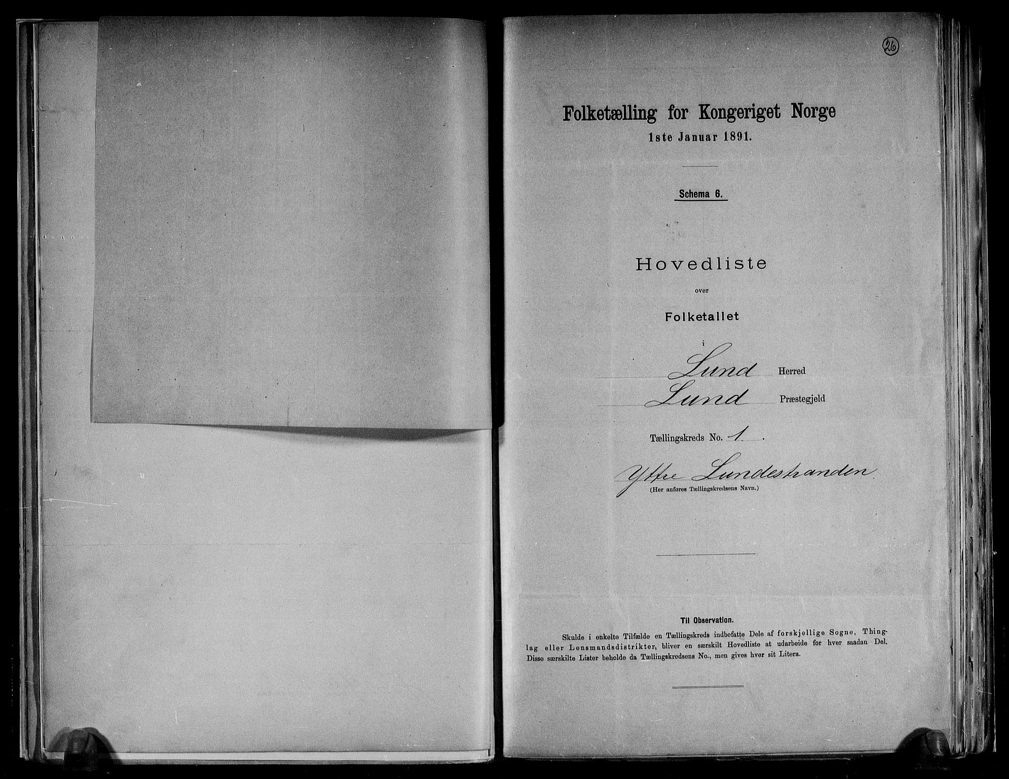RA, Folketelling 1891 for 1112 Lund herred, 1891, s. 5