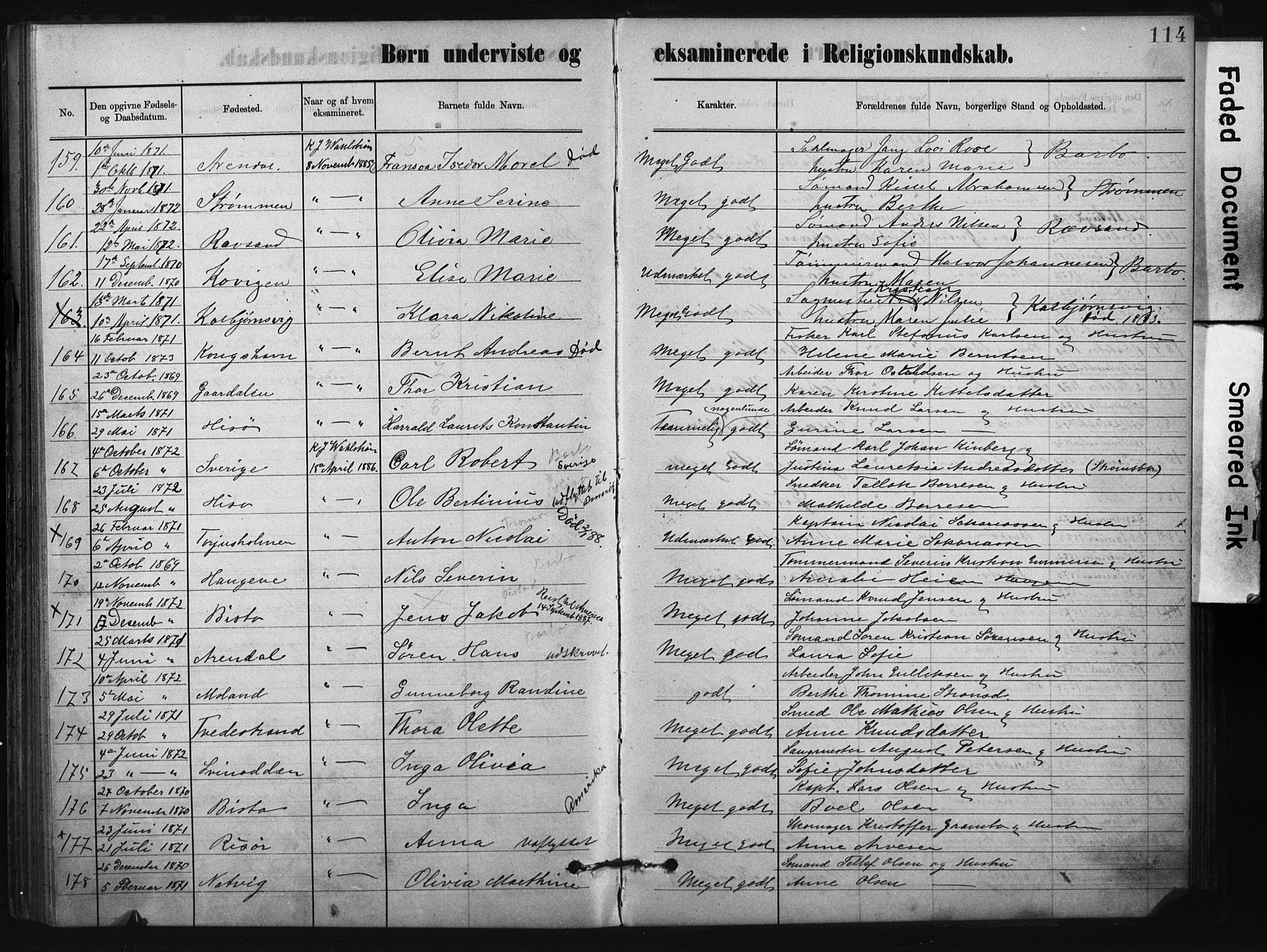 Metodistmenigheten, Arendal, AV/SAK-1292-0011/F/Fa/L0004: Dissenterprotokoll nr. F-4, 1883-1892, s. 114