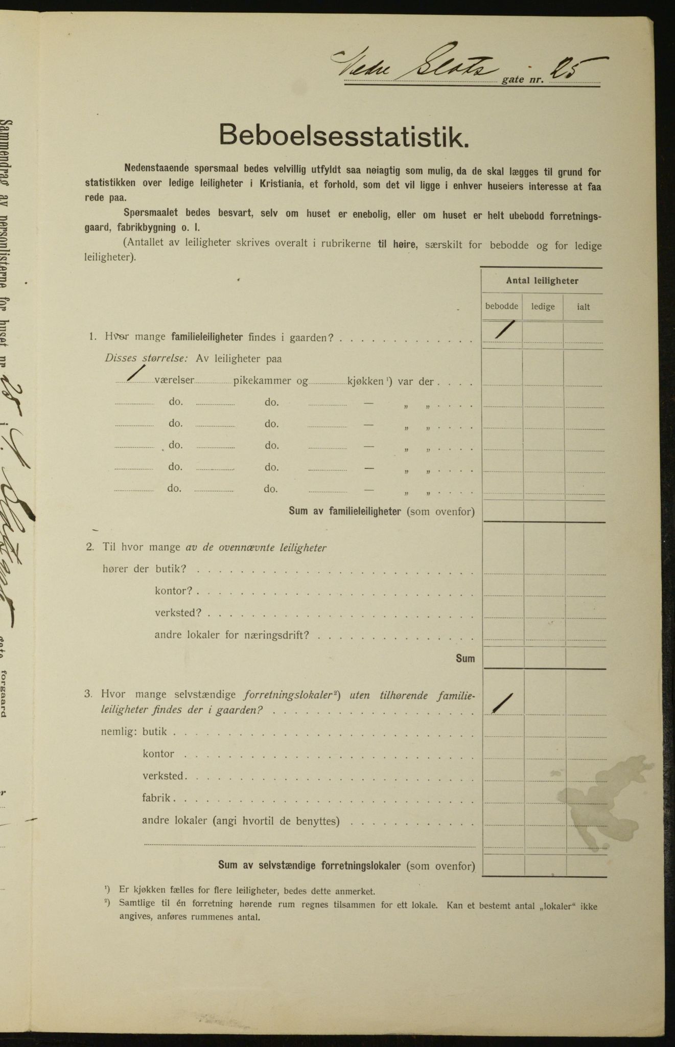 OBA, Kommunal folketelling 1.2.1912 for Kristiania, 1912, s. 70097