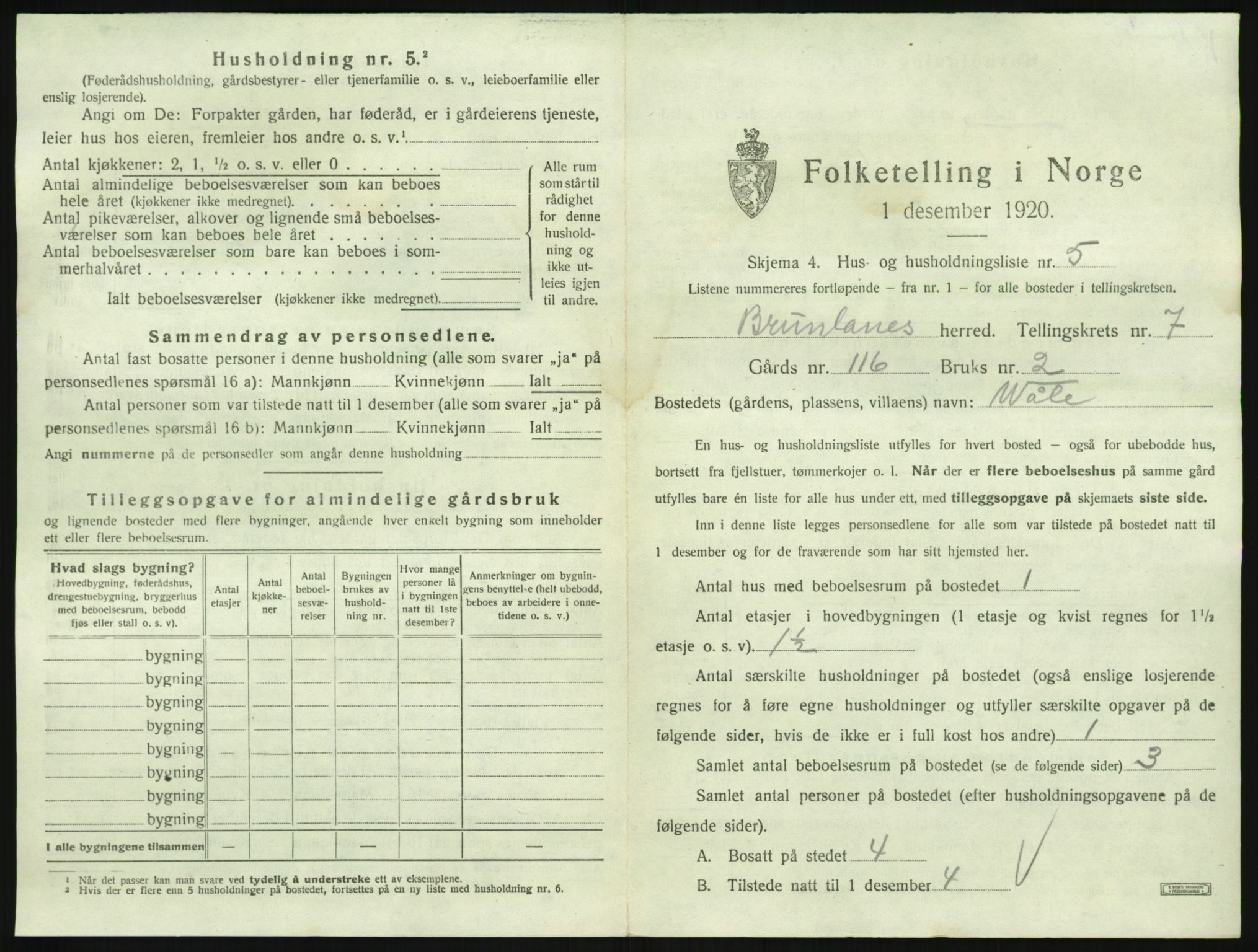 SAKO, Folketelling 1920 for 0726 Brunlanes herred, 1920, s. 931
